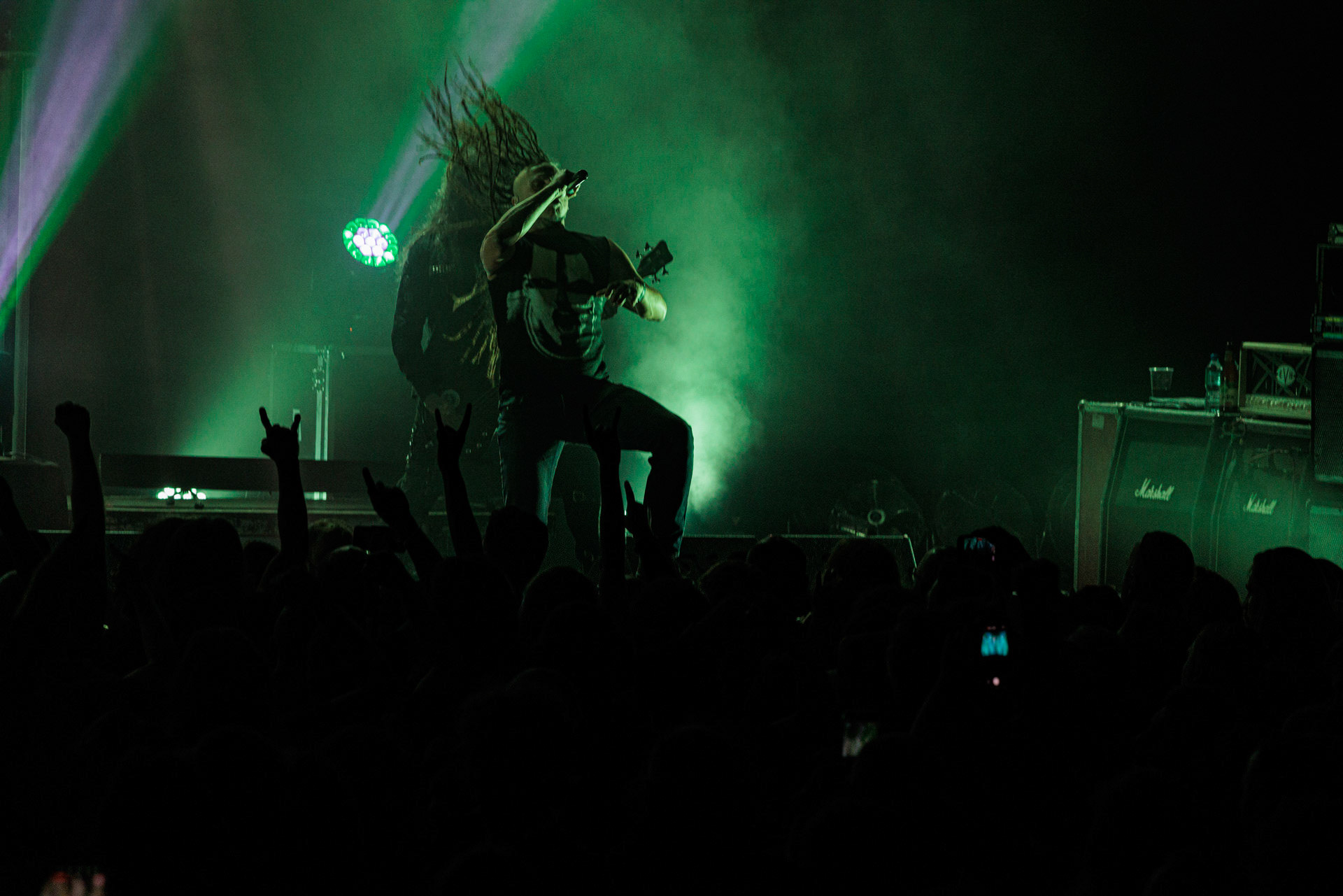 18.02.2022 - Vader - trasa Przebudzenie Tyranow koncert w warszawskiej Progresji. Goscinnie na wokalu Maciej Taff - Black River.Peter: Guitar + VocalsSpider: GuitarHal: BassKruszyna: DrumsLeft Hand Sounds, Knock Out Productions, Massive Music,fot. Andrzej Wasilkiewicz/Reporter