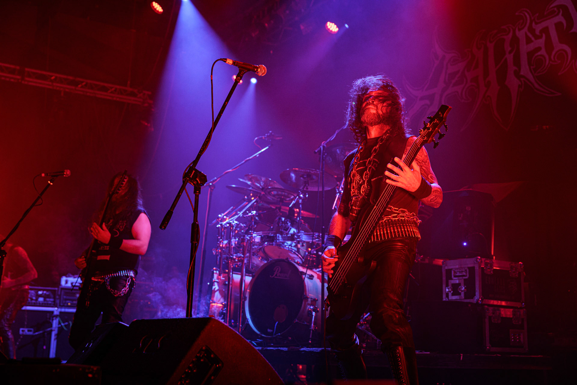 18.02.2022r - Azarath - jako gosc specjalny na warszawskim koncercie Vader w Progresji.n/z Marcin Skullripper – wokal, gitara, n/z Bartlomiej Bart Szudek – gitara, n/z Piotr P. Ostrowski – gitara basowa, n/z Zbigniew Inferno Prominski – perkusja, Left Hand Sounds, Knock Out Productions, Massive Music,fot. Andrzej Wasilkiewicz/Reporter