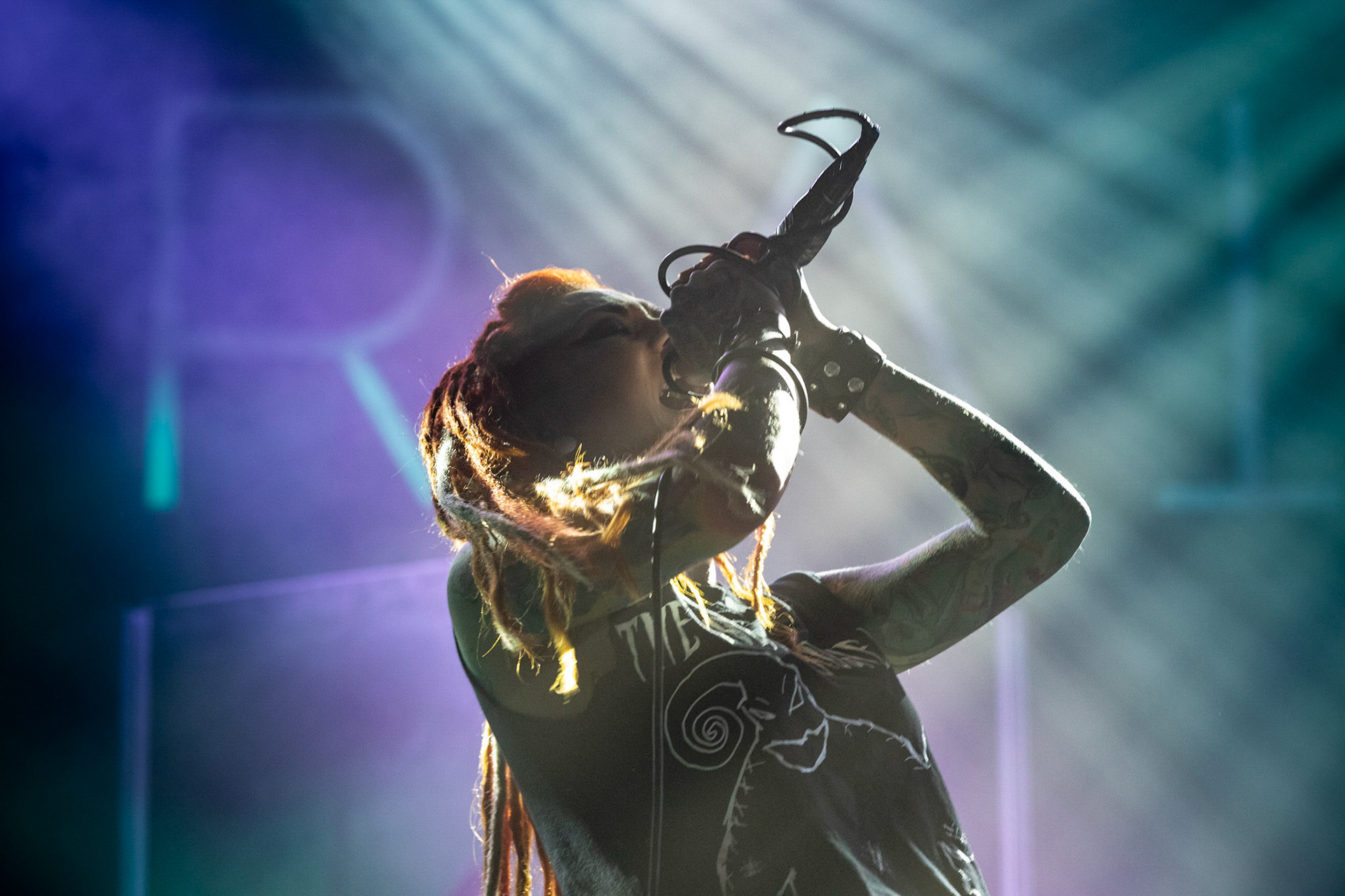 01.03.2019 Infected Rain- koncert warszawska Progresja, Infected Rain Moldovan nu metal, nu metalcore,
Vadim "Vidick" Ozhog - guitars, 
Vladimir Babici - bass, 
Serghei Babici - guitars, 
Eugen Voluta - drums,
Elena "Lena Scissorhands" Cataraga - vocals,