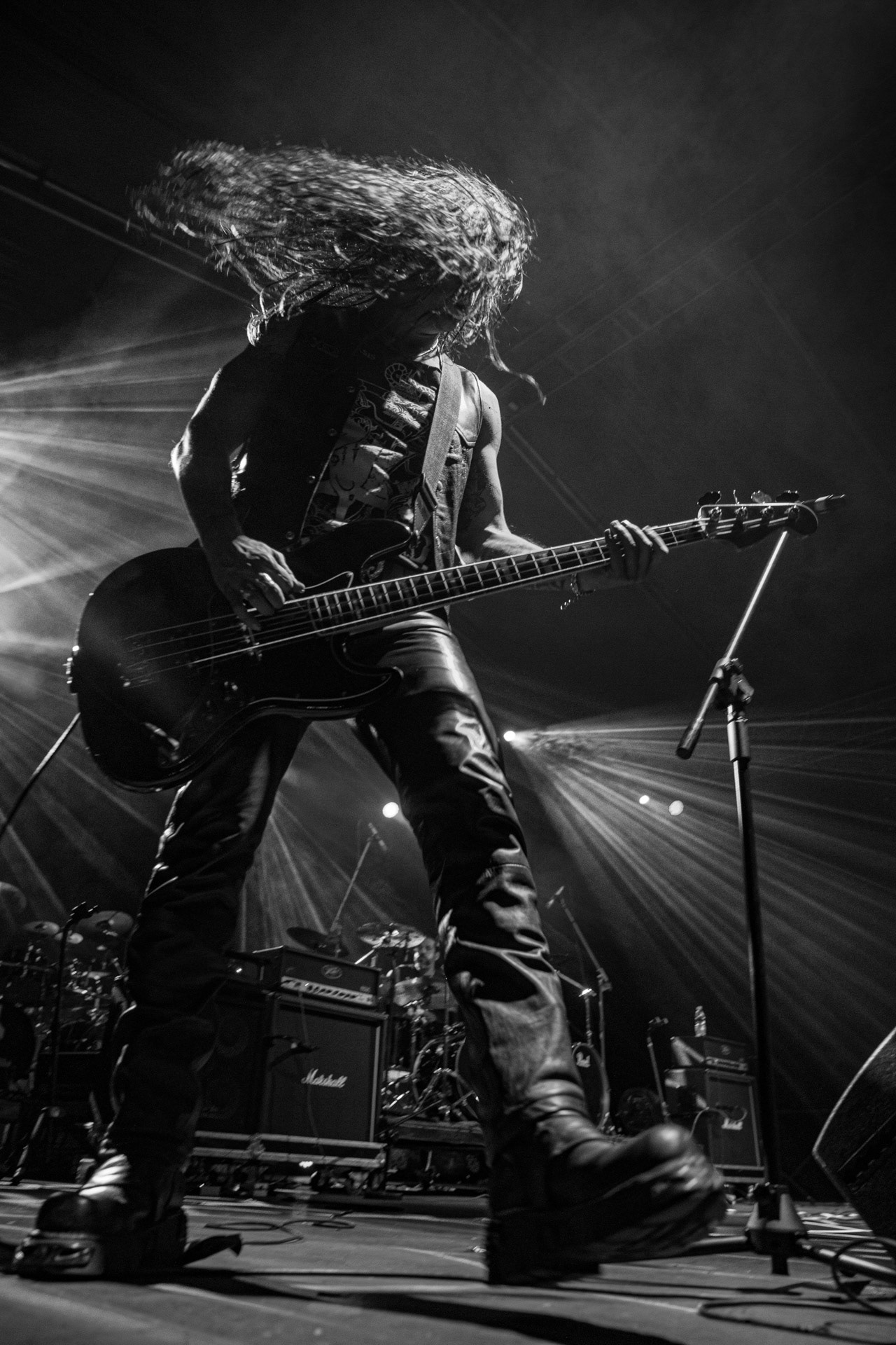 24.09.2021 koncert Rotting Christ, Warszawa, Progresja. N/z Kostas "Spades" Heliotis - gitara basowa, fot. Andrzej Wasilkiewicz/REPORTER