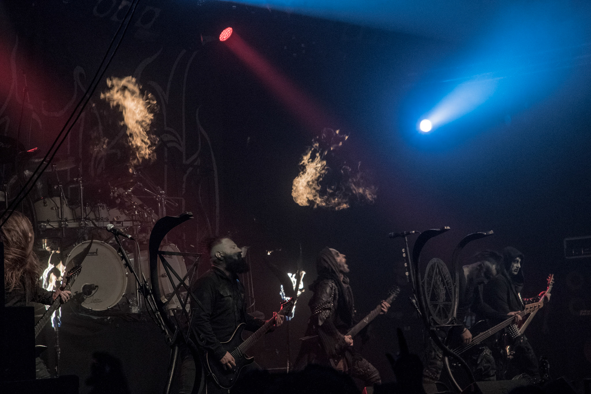 15.12.2017r. Behemoth koncert Merry Christless - Warszawa Progresja, Adam "Nergal" Darski – gitara, wokal prowadzący, 
Zbigniew "Inferno" Promiński – perkusja,
Tomasz "Orion" Wróblewski – gitara basowa, Patryk "Seth" Sztyber – gitara,  fot. Andrzej Wasilkiewicz/Reporter