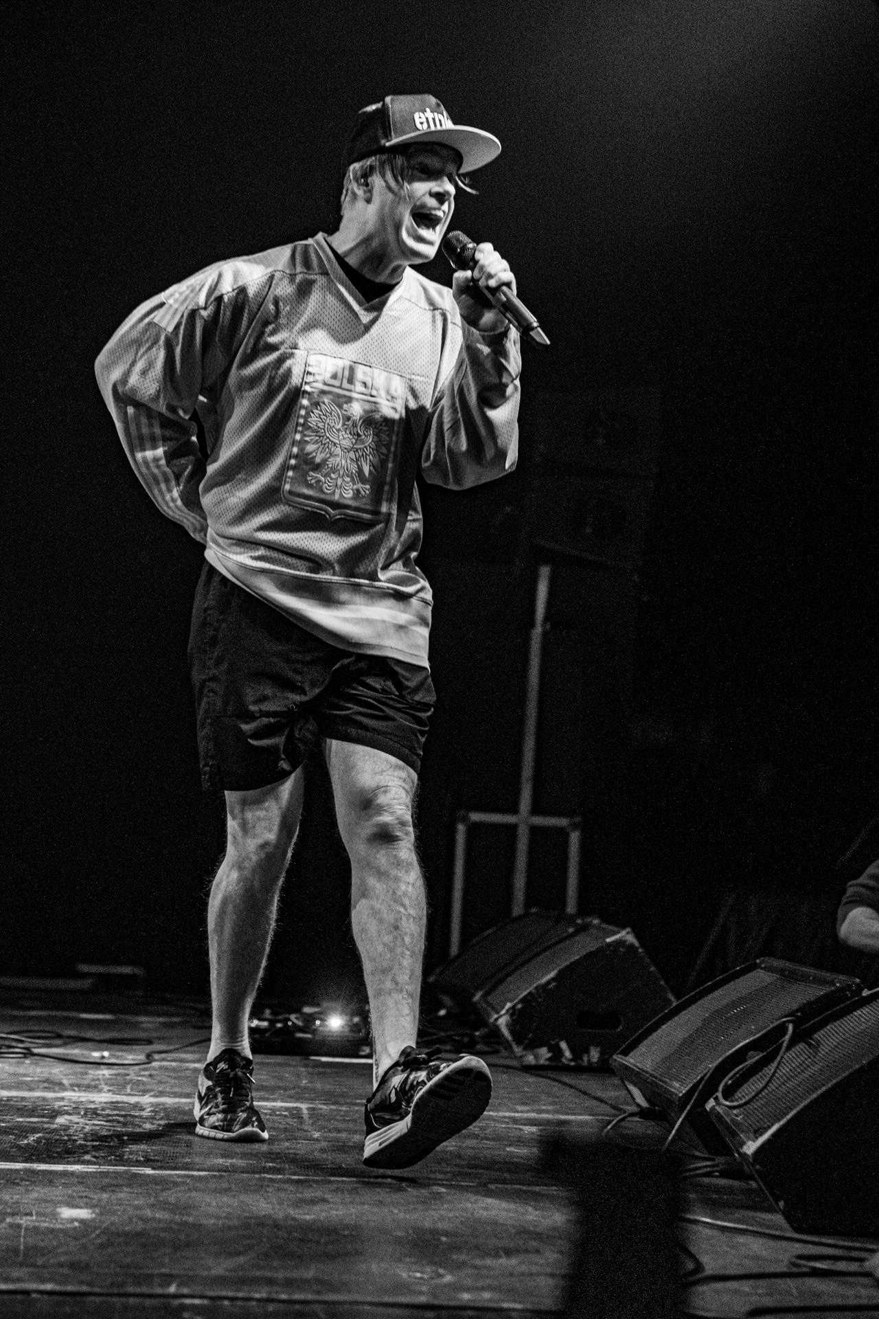 30.11.2021 koncert Dog Eat Dog - USA - hardcore, punkrock, rap, metal, hip hop, reggae, soul, funk,n/z Dave Neabore (bass), n/z John Connor (vocals), n/z Brandon Finley (drums), n/z Roger Hammerli (guitar),n/z Bozez (sax &amp; beer),koncert Warszawa, Progresja 25 lat albumu Play Games -  Dog Eat Dog.fot. Andrzej Wasilkiewicz/Reporter