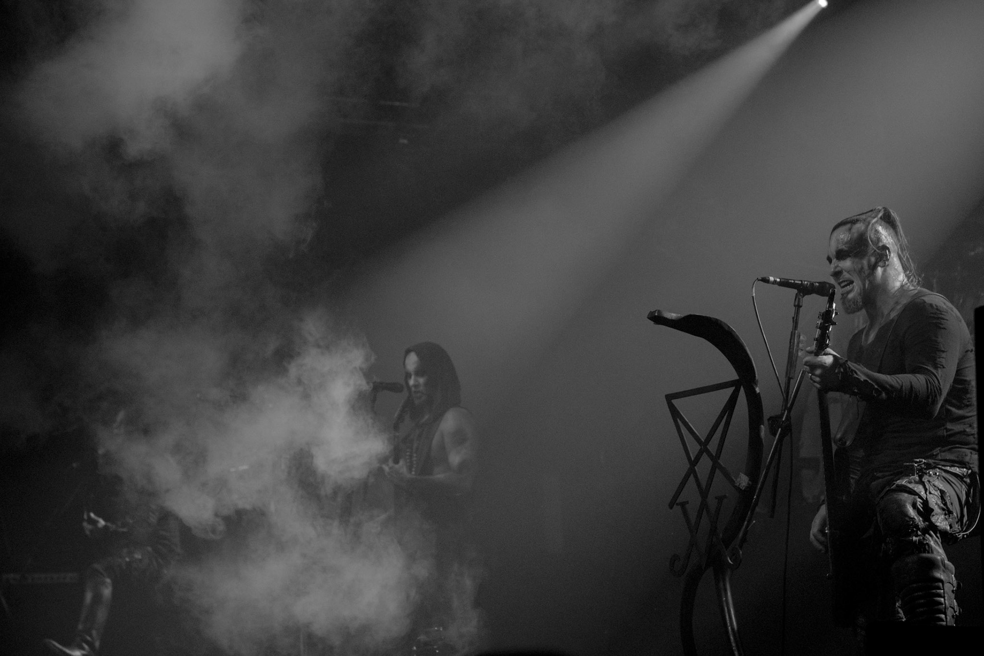 15.12.2017r. Behemoth koncert Merry Christless - Warszawa Progresja, Adam "Nergal" Darski – gitara, wokal prowadzący, 
Zbigniew "Inferno" Promiński – perkusja,
Tomasz "Orion" Wróblewski – gitara basowa, Patryk "Seth" Sztyber – gitara,  fot. Andrzej Wasilkiewicz/Reporter