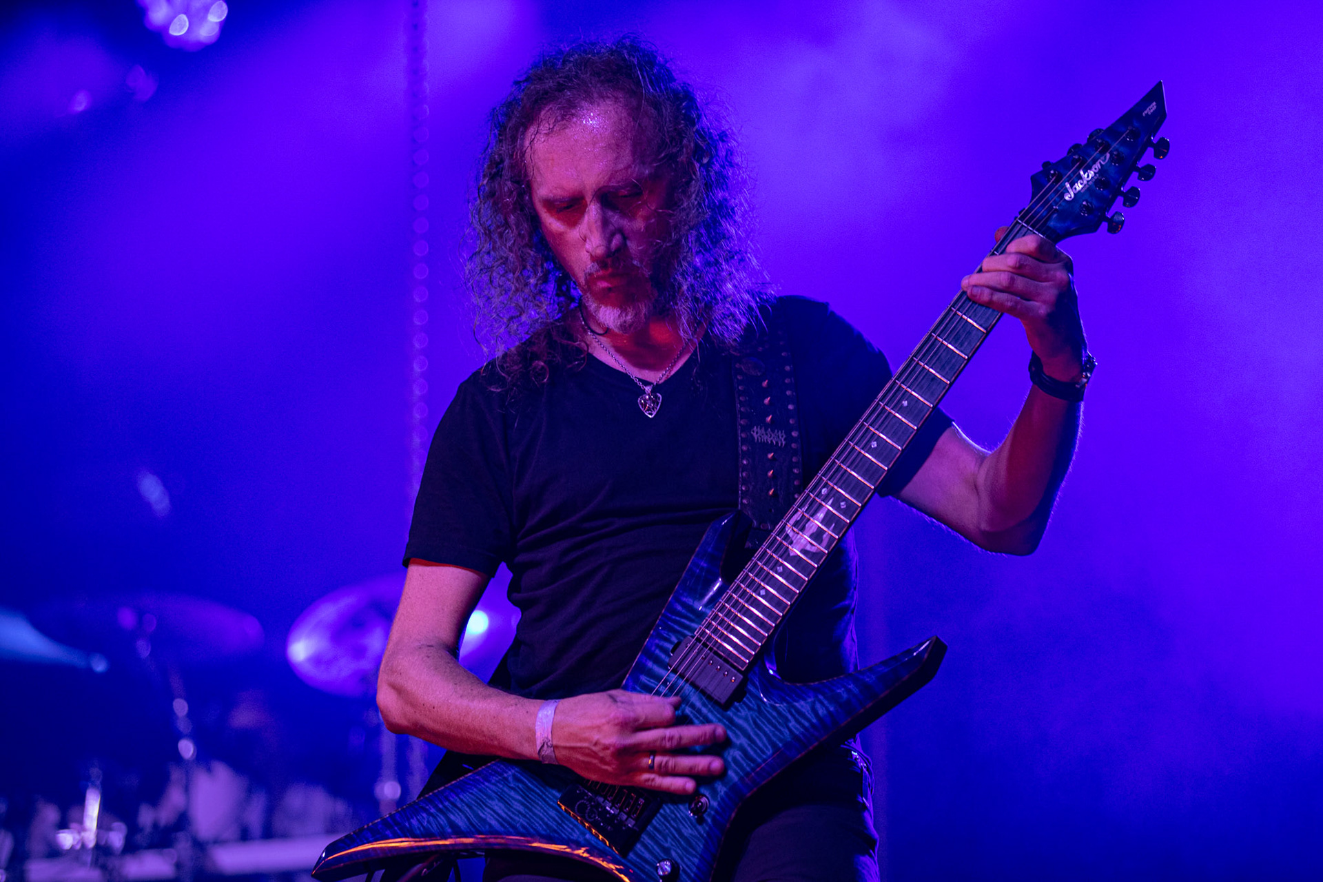 12.09.2021 - KAT i Roman Kostrzewski - koncert "Do zobaczenia w piekle" Wroclaw, Centrum Koncertowe A2.  Marek „Spider” Pająk (Vader),fot. Andrzej kaziq Wasilkiewicz