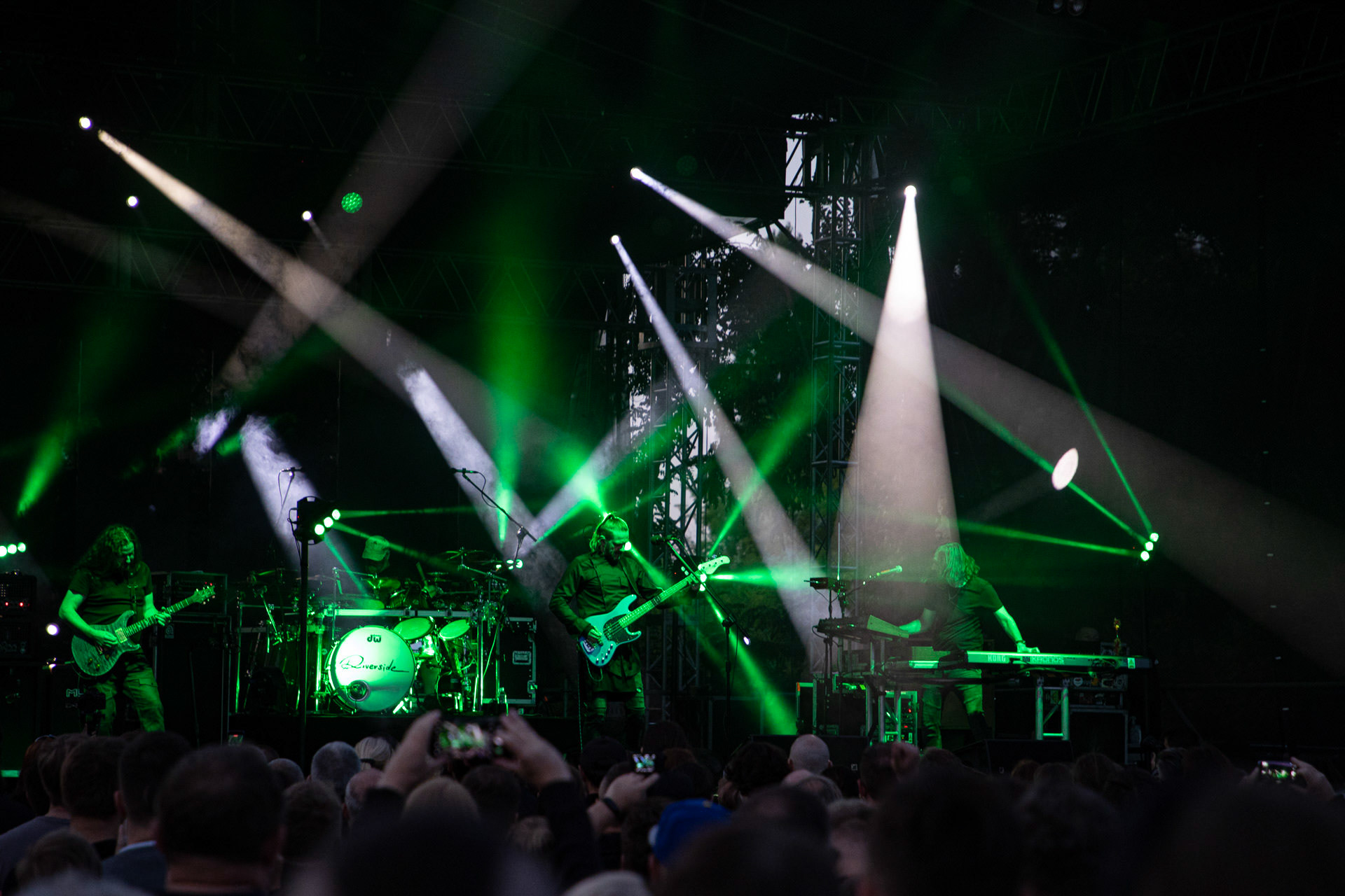 21.08.2021 koncert Riverside 20 lecie w Warszawie,Letnia scena Progresji, Gramy do Woli.n/z Mariusz Duda – bass, wokal,n/z Piotr Kozieradzki – perkusja,n/z Michal Lapaj – instrumenty klawiszowe, wokal,n/z Maciej Meller - gitara,Fot. Andrzej Wasilkiewicz/Reporter