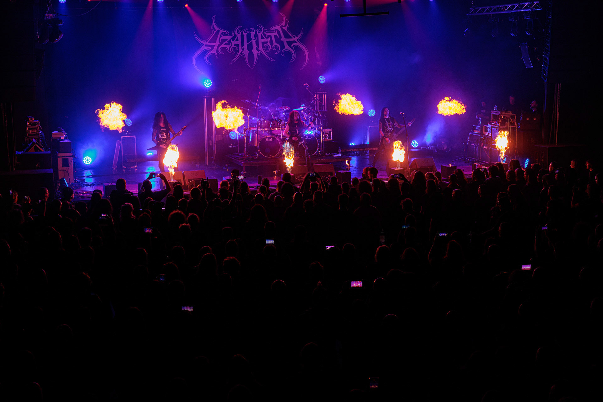 18.02.2022r - Azarath - jako gosc specjalny na warszawskim koncercie Vader w Progresji.n/z Marcin Skullripper – wokal, gitara, n/z Bartlomiej Bart Szudek – gitara, n/z Piotr P. Ostrowski – gitara basowa, n/z Zbigniew Inferno Prominski – perkusja, Left Hand Sounds, Knock Out Productions, Massive Music,fot. Andrzej Wasilkiewicz/Reporter