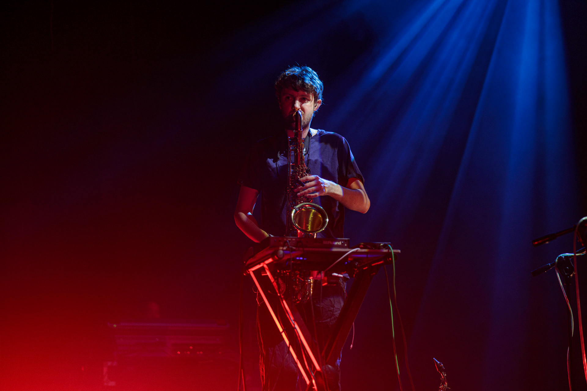 26.04.2022 Portico Quartet Jazz, ambient, electronic, hang. Warszawska Progresja.Portico Quartet to instrumentalny zespol z Londynu w Wielkiej Brytanii. n/z Duncan Bellamy - drums and electronics,n/z Milo Fitzpatrick - electric and double-bass,n/z Jack Wyllie - saxophones and keyboards,n/z Keir Vine -keyboards,Produkcja Winiary Bookings fot. Andrzej Wasilkiewicz/Reporter