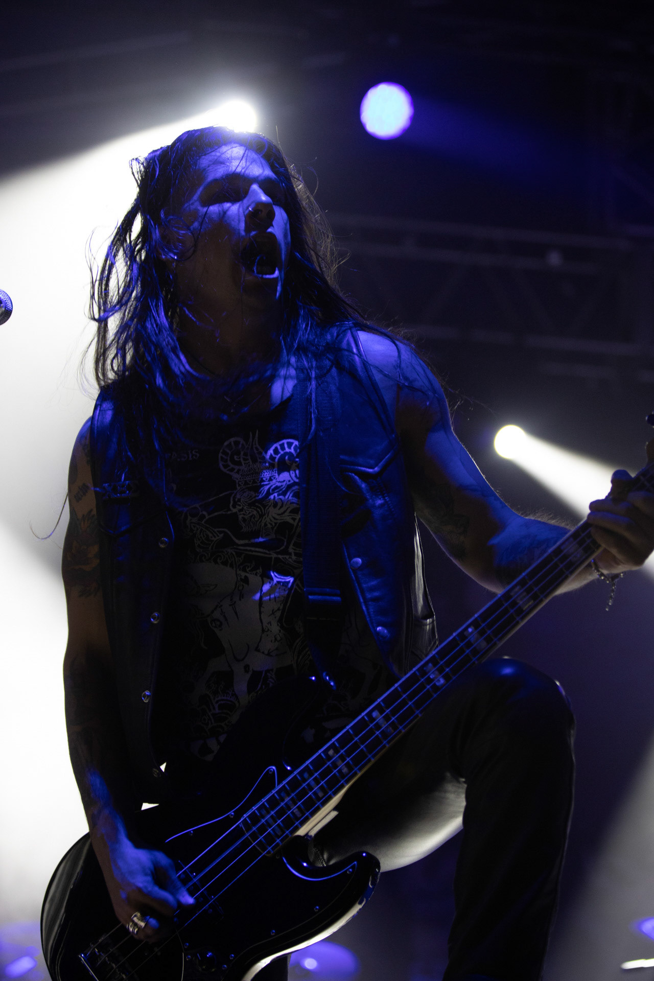 24.09.2021 koncert Rotting Christ, Warszawa, Progresja. N/z Kostas "Spades" Heliotis - gitara basowa, fot. Andrzej Wasilkiewicz/REPORTER