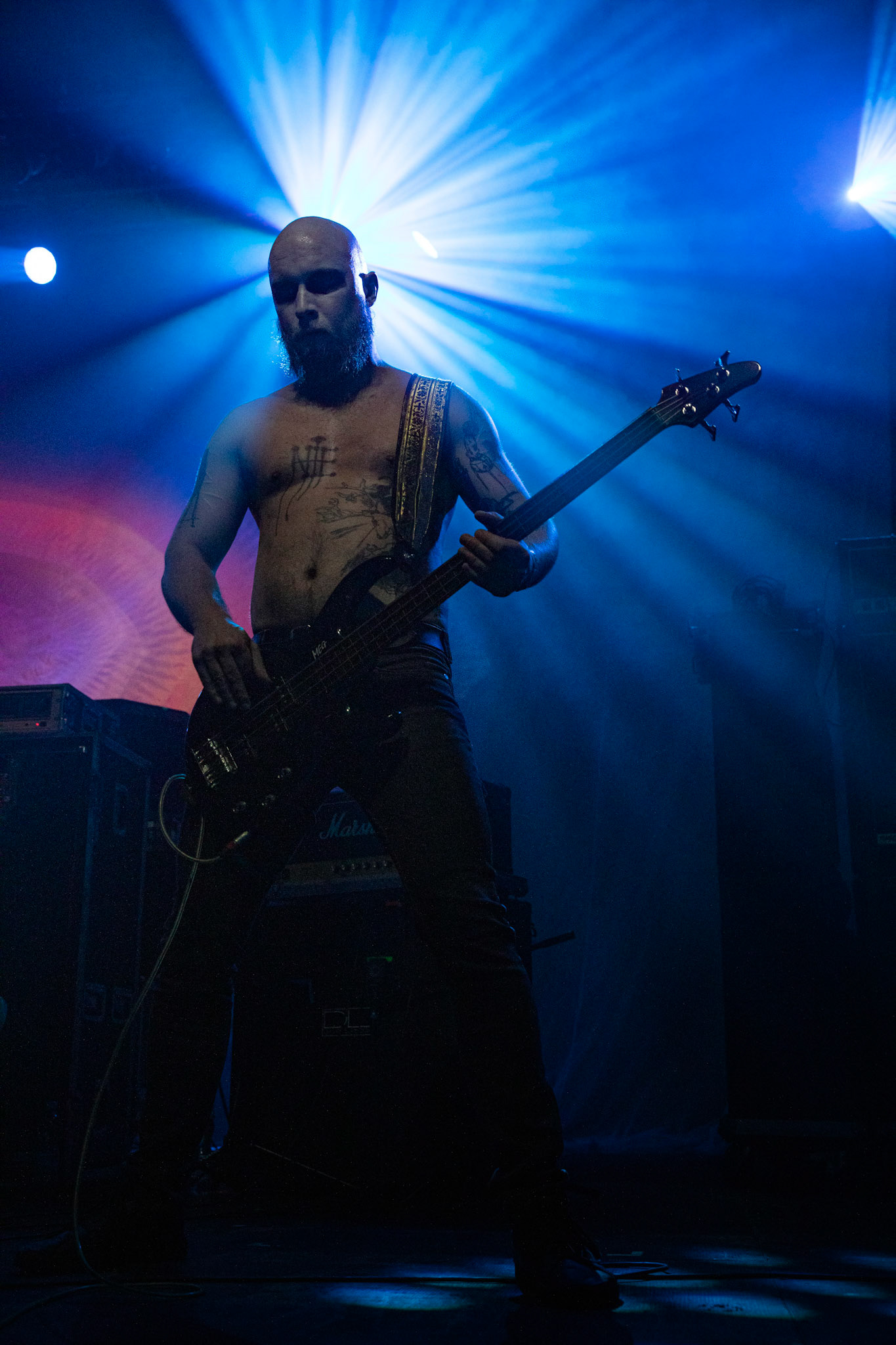 15.12.2019 koncert polskiego zespołu pieśni i końca Furia, Merry Christless 2019, Warszawa Klub Progresja,
zespół Nihila, kolektyw Let The World Burn, black metal, eksperymentalny metal, nekrofolk,
n/z Kamil "Sars" Staszałek – gitara basowa,
New Aeon Musick, Knock Out Productions
fot. Andrzej Wasilkiewicz/REPORTER