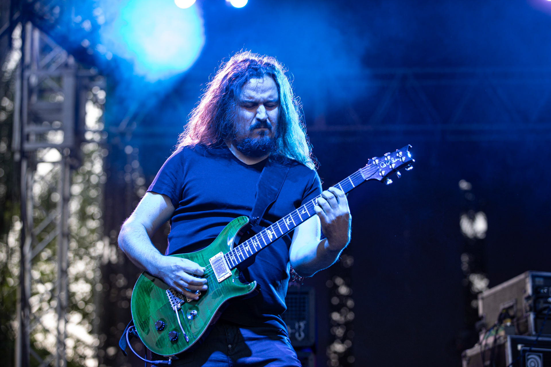 21.08.2021 koncert Riverside 20 lecie w Warszawie,Letnia scena Progresji, Gramy do Woli.n/z Maciej Meller - gitara,Fot. Andrzej Wasilkiewicz/Reporter