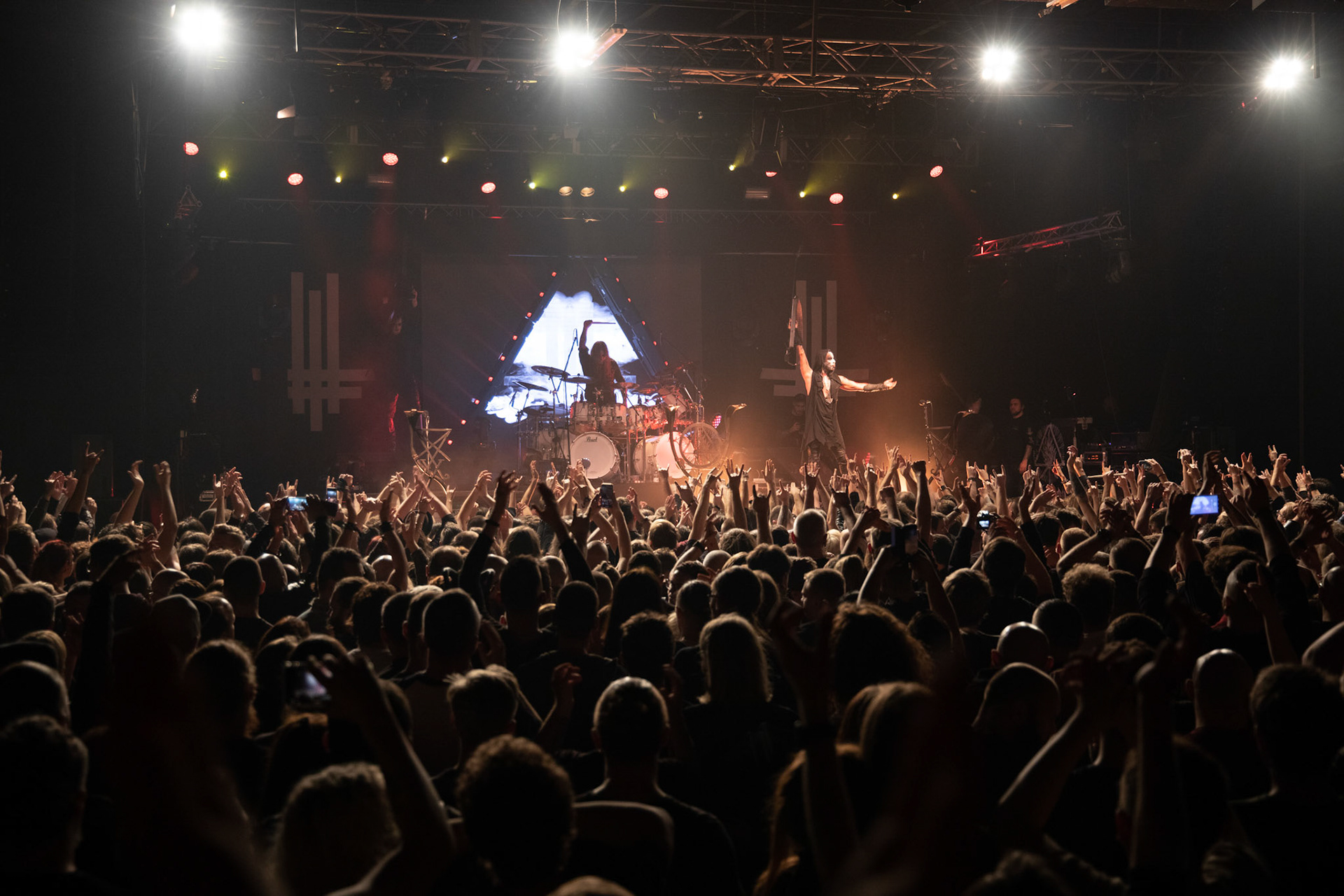 14.12.2018r. Behemoth koncert Merry Christless - Warszawa Progresja, Adam "Nergal" Darski – gitara, wokal prowadzący, 
Zbigniew "Inferno" Promiński – perkusja,
Tomasz "Orion" Wróblewski – gitara basowa, Patryk "Seth" Sztyber – gitara,  fot. Andrzej Wasilkiewicz/Reporter