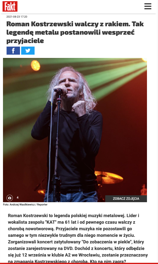 Roman Kostrzewski - KAT - Walczy z rakiem