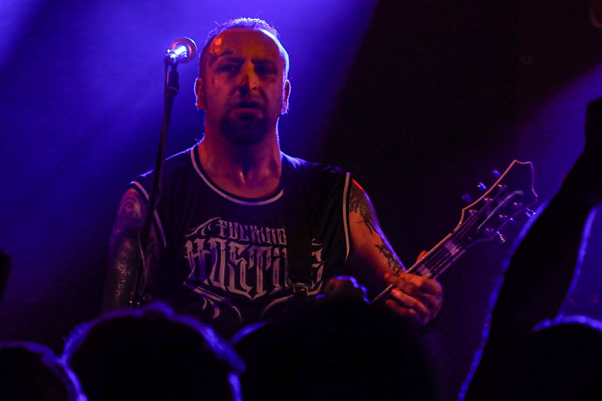 25.08.2022 The Exploited - legenda drugiej fali punk rocka na koncercie w warszawskiej Proximie.Weterani punk rock, hardcore punk, crossover thrash z Edynburga w składzie:Wattie Buchan – wokal, Irish Rob – bas,Willie Buchan – perkusja,Robbie Steedo Davidson - gitara,Produkcja: Noise Annoys Booking Agency and Records, Boredom Booking. fot. Andrzej Wasilkiewicz/Reporter