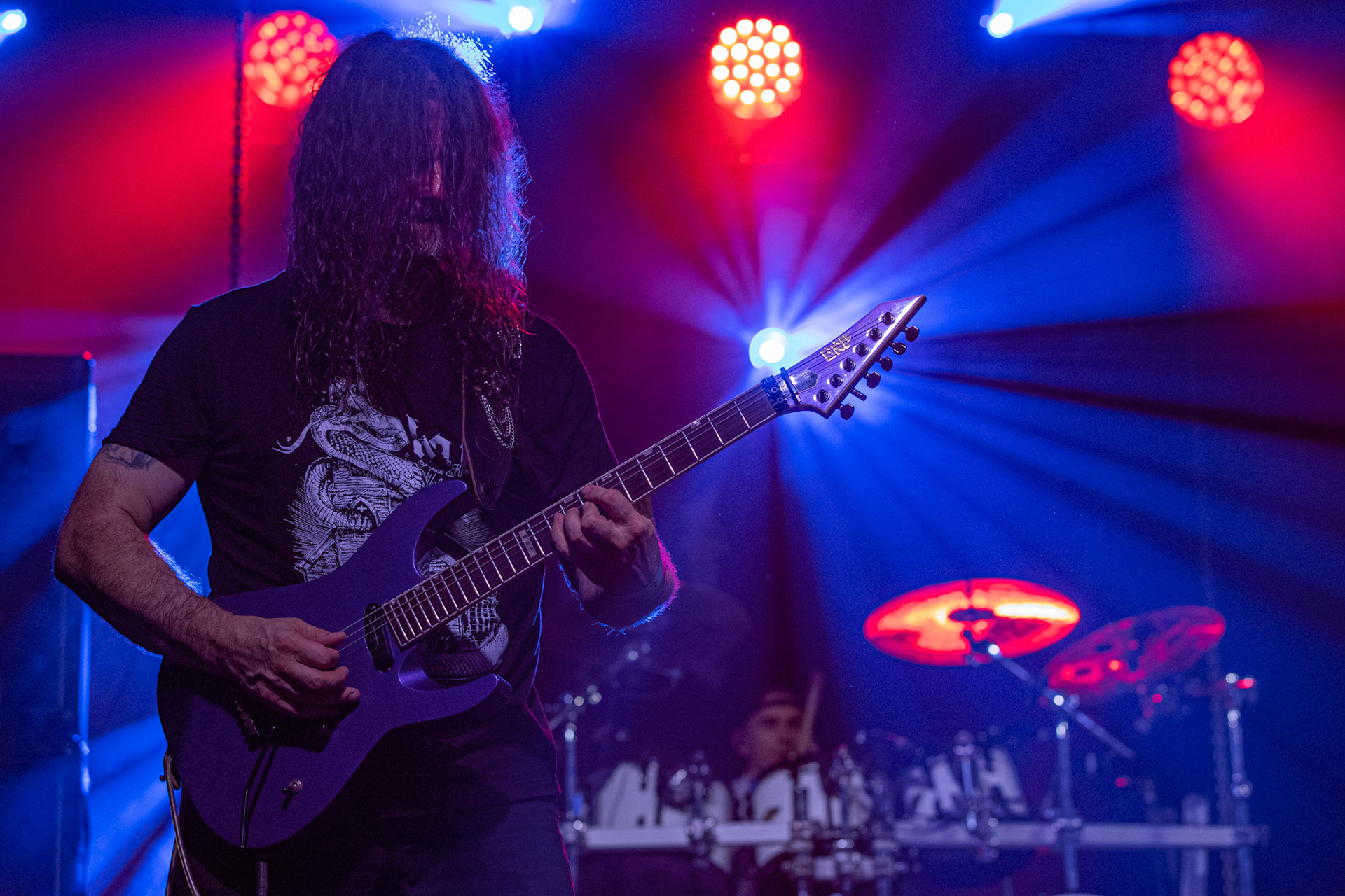 12.09.2021 - KAT i Roman Kostrzewski - koncert "Do zobaczenia w piekle" Wroclaw, Centrum Koncertowe A2.  Krzysztof Pistelok – gitara,fot. Andrzej kaziq Wasilkiewicz