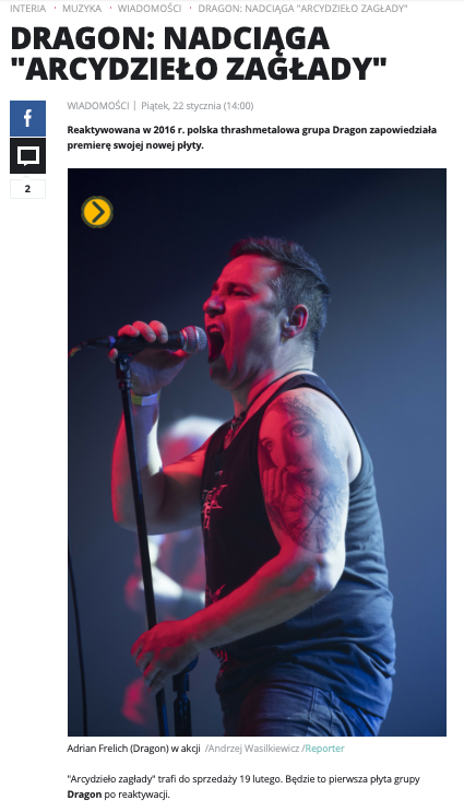 Dragon - Arcydzieło Zagłady - nowa płyta 2021 