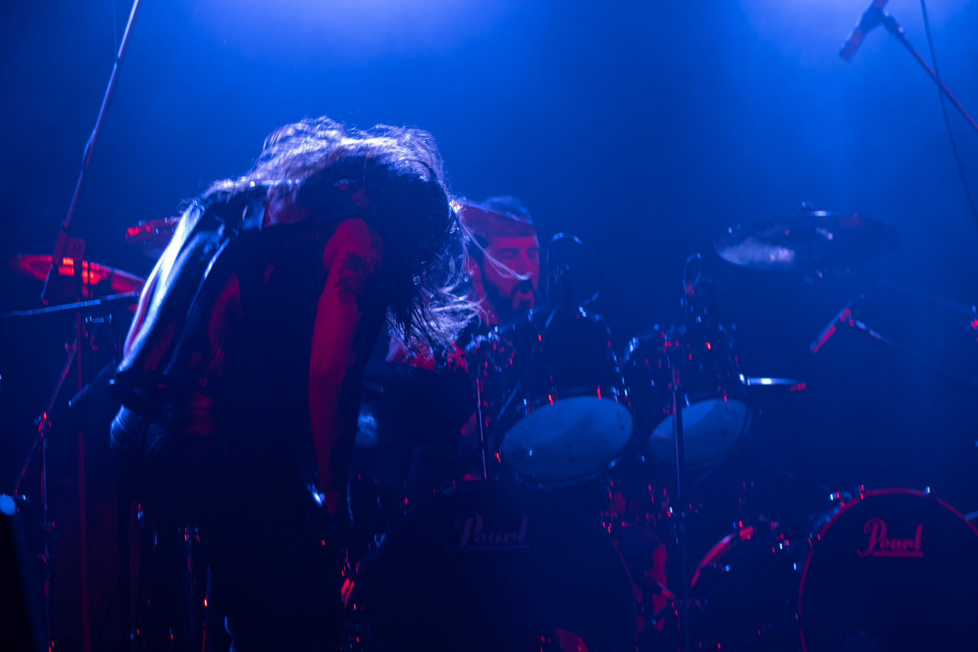 24.09.2021 koncert Rotting Christ, Warszawa, Progresja.N/z Themis Tolis perkusja, Kostas "Spades" Heliotis - gitara basowa, fot. Andrzej Wasilkiewicz/REPORTER