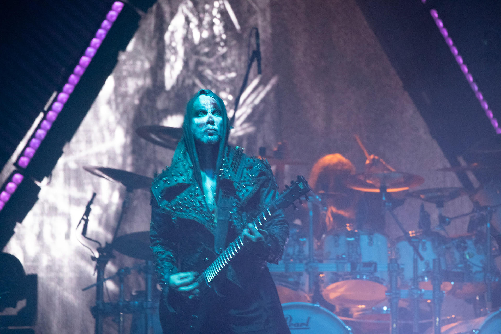 14.12.2018r. Behemoth koncert Merry Christless - Warszawa Progresja, Adam "Nergal" Darski – gitara, wokal prowadzący, 
Zbigniew "Inferno" Promiński – perkusja,
Tomasz "Orion" Wróblewski – gitara basowa, Patryk "Seth" Sztyber – gitara,  fot. Andrzej Wasilkiewicz/Reporter