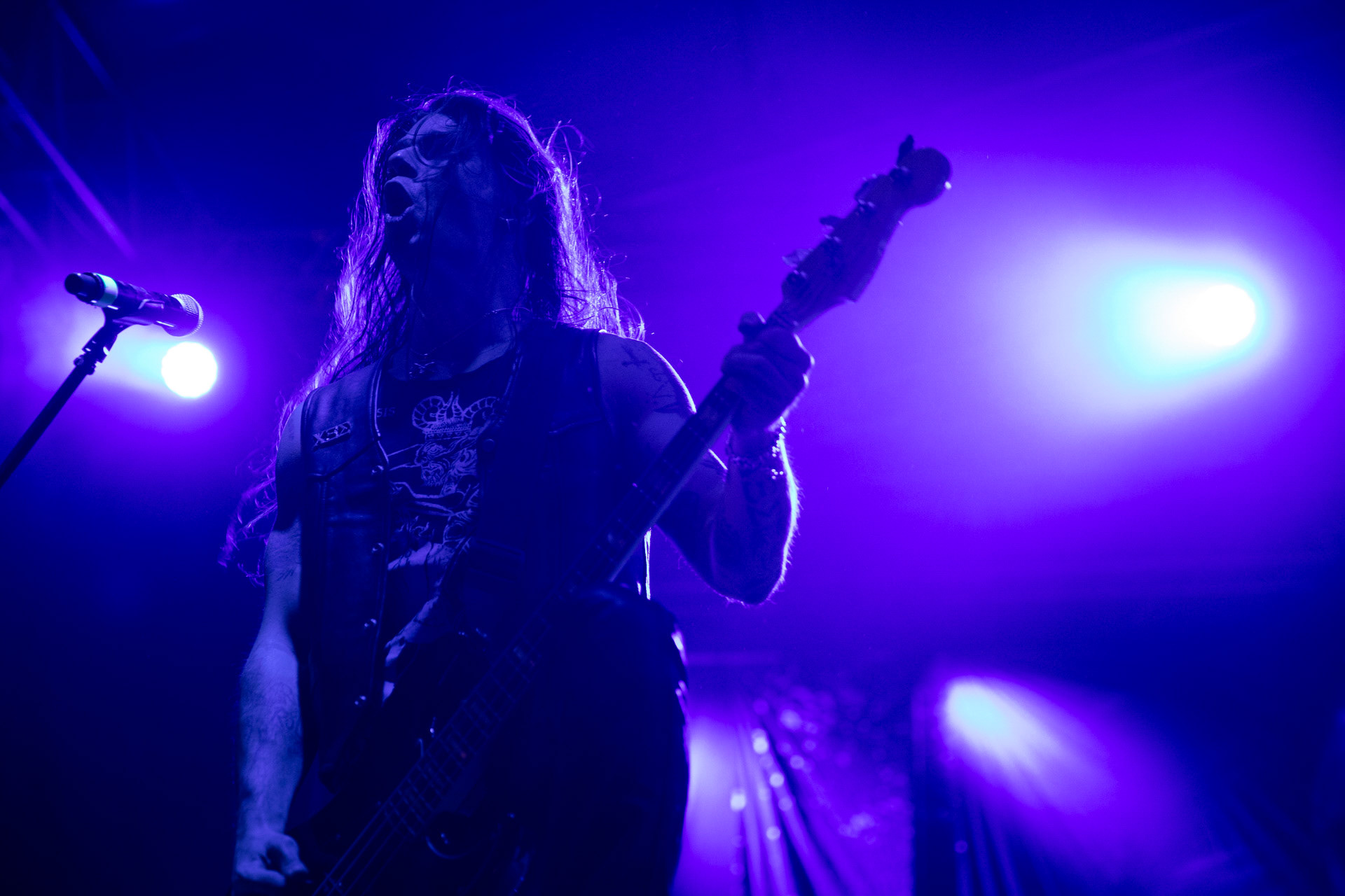 24.09.2021 koncert Rotting Christ, Warszawa, Progresja. N/z Kostas "Spades" Heliotis - gitara basowa, fot. Andrzej Wasilkiewicz/REPORTER