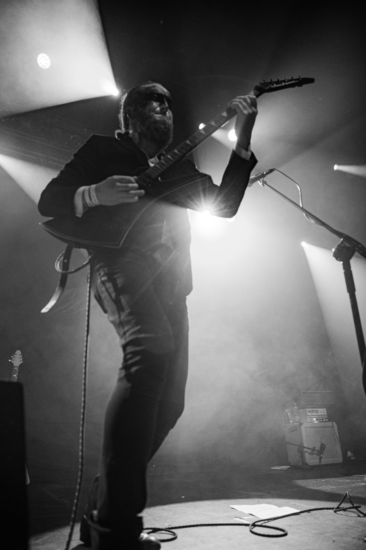 18.12.2021 Masturbator - Antysylwester Antyradia, 18 lat klubu Progresja,n/z Vithor/ growl-git, n/z Raefoth/bas, n/z Czaha/beki, n/z Mayhem/git,metal, blackmetal, thrashmetal, satanic old skull metal, fot. Andrzej Wasilkiewicz/Reporter