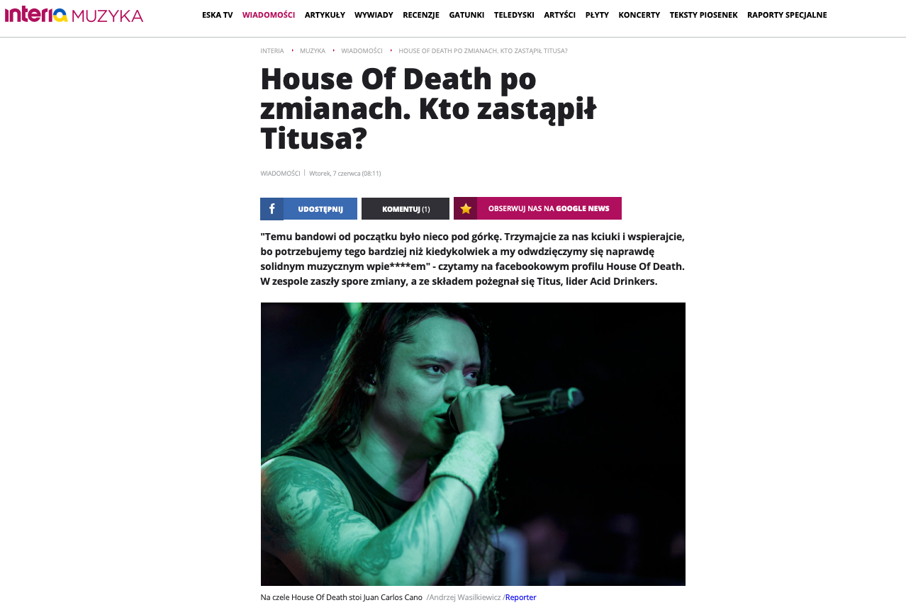 House of death - bez Tytusa w składzie