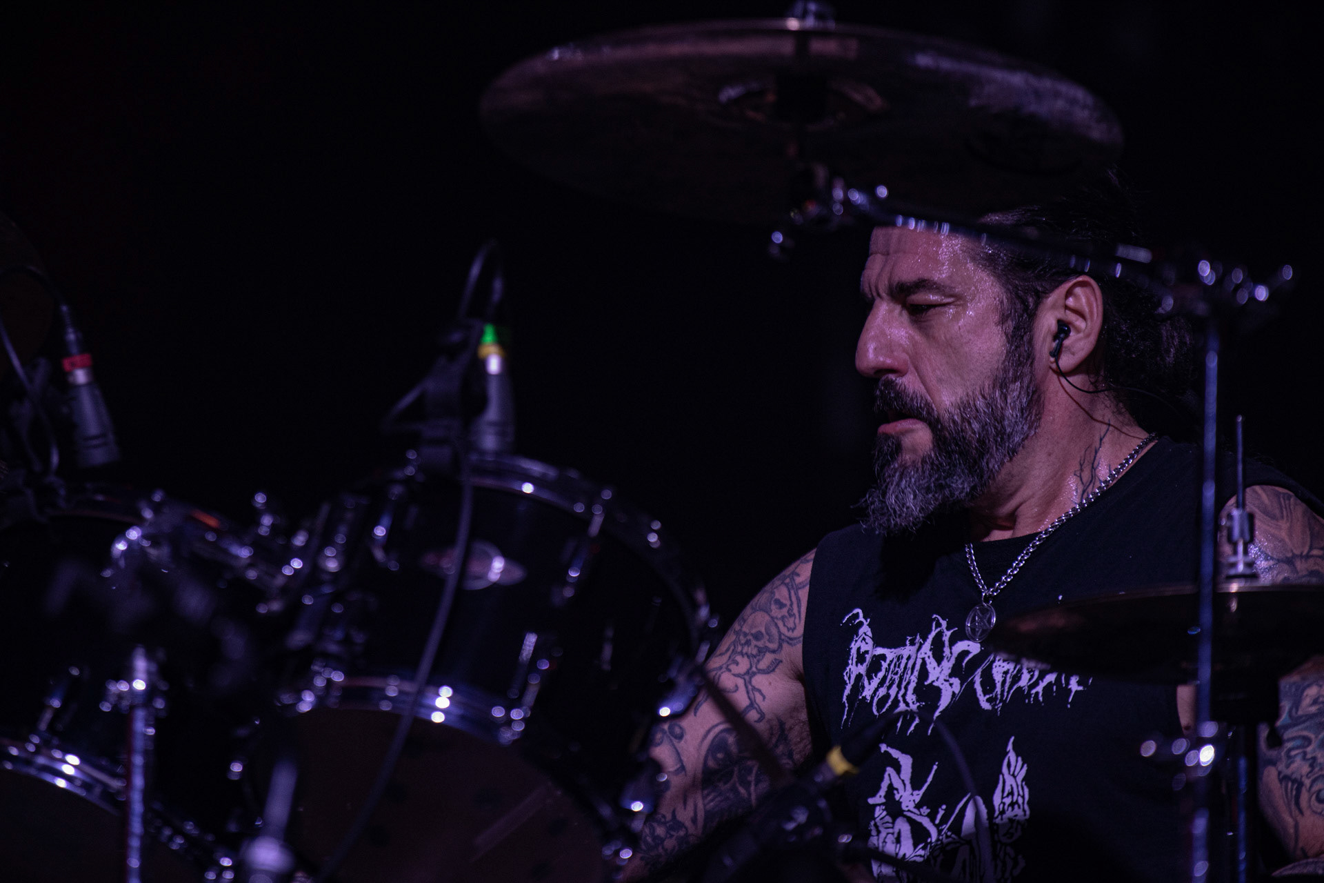 24.09.2021 koncert Rotting Christ, Warszawa, Progresja.N/z Themis Tolis perkusja, fot. Andrzej Wasilkiewicz/REPORTER
