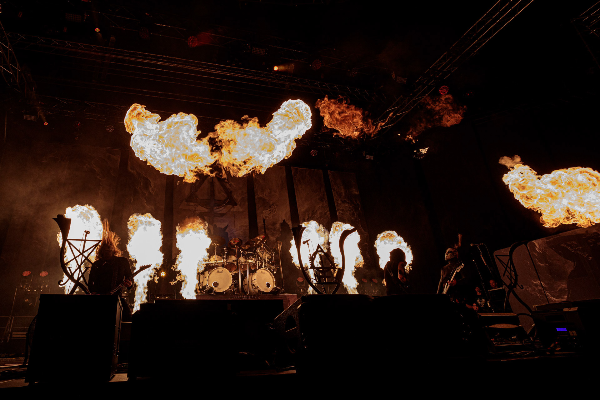 19.10.2022 BEHEMOTH - The European Siege 2022,Adam Nergal Darski - wokal, gitara,Zbigniew Inferno Prominski - perkusja,Tomasz Orion Wroblewski - bass,Patryk Seth Sztyber gitara,Spodek Katowice Poland,fot. Andrzej Wasilkiewicz/Reporter