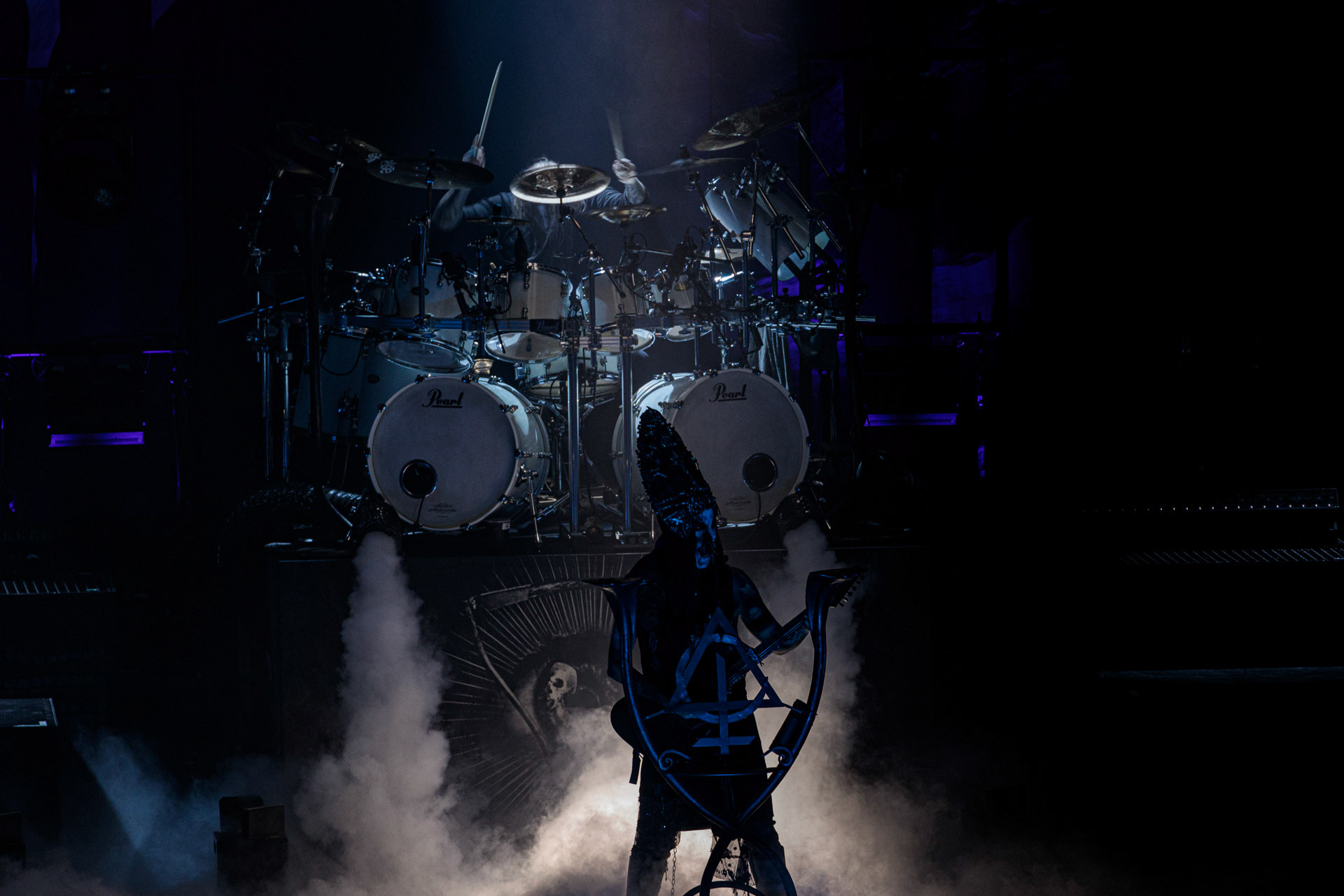 19.10.2022 BEHEMOTH - The European Siege 2022,Adam Nergal Darski - wokal, gitara,Zbigniew Inferno Prominski - perkusja,Tomasz Orion Wroblewski - bass,Patryk Seth Sztyber gitara,Spodek Katowice Poland,fot. Andrzej Wasilkiewicz/Reporter