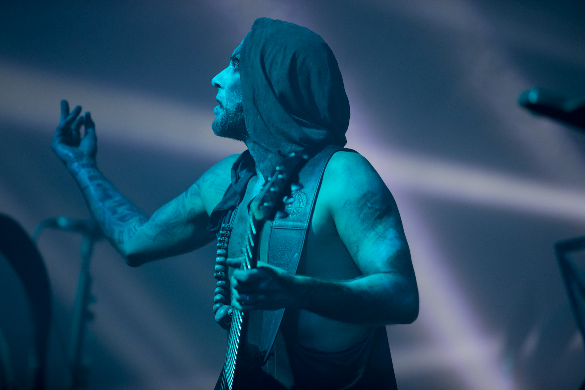 15.12.2017r. Behemoth koncert Merry Christless - Warszawa Progresja, Adam "Nergal" Darski – gitara, wokal prowadzący, 
Zbigniew "Inferno" Promiński – perkusja,
Tomasz "Orion" Wróblewski – gitara basowa, Patryk "Seth" Sztyber – gitara,  fot. Andrzej Wasilkiewicz/Reporter