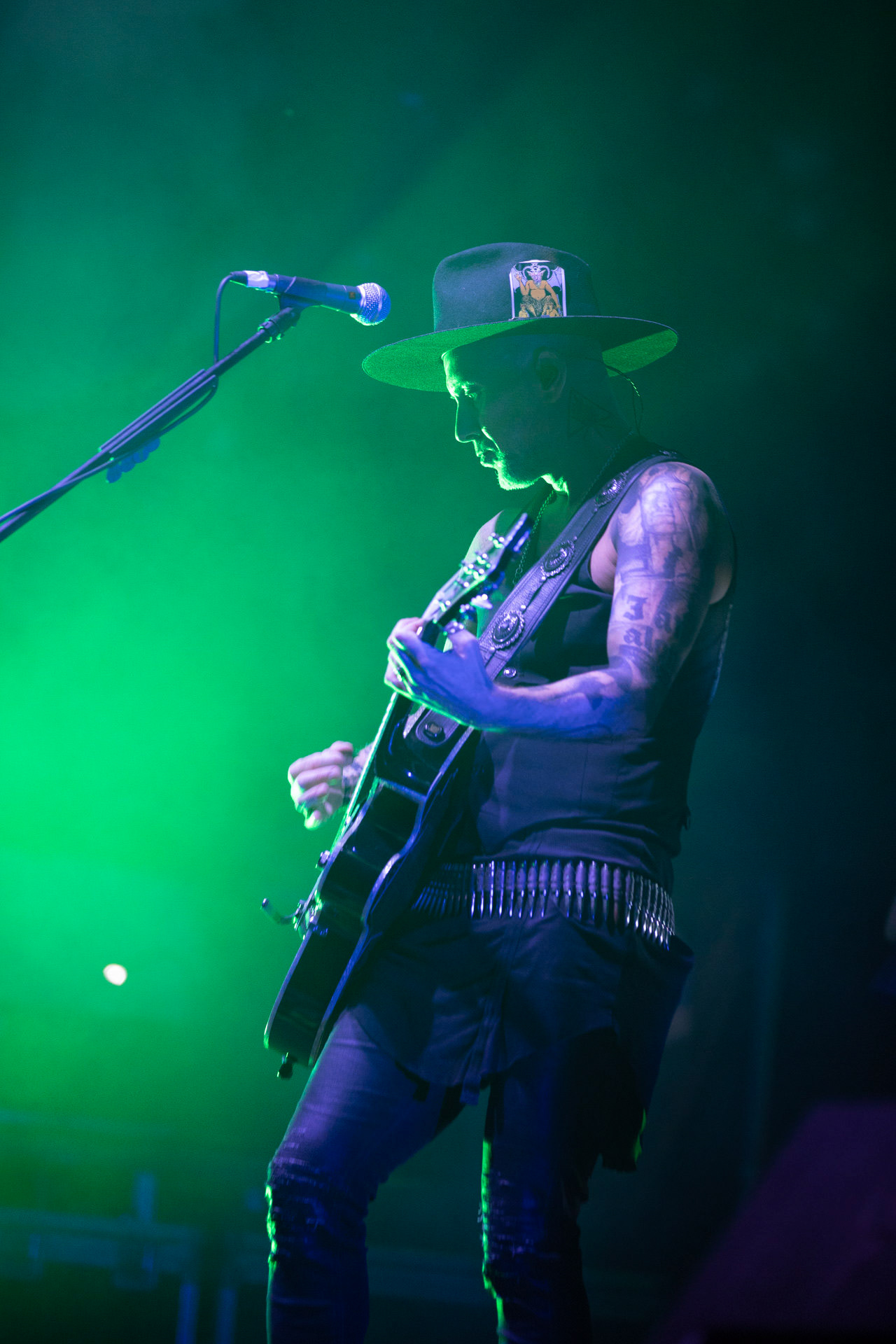 13.08.2021 koncert Me And That Man w Warszawie,Letnia scena Progresji, Gramy do Woli.n/z Adam Nergal Darski - gitara, wokal,Fot. Andrzej Wasilkiewicz/Reporter