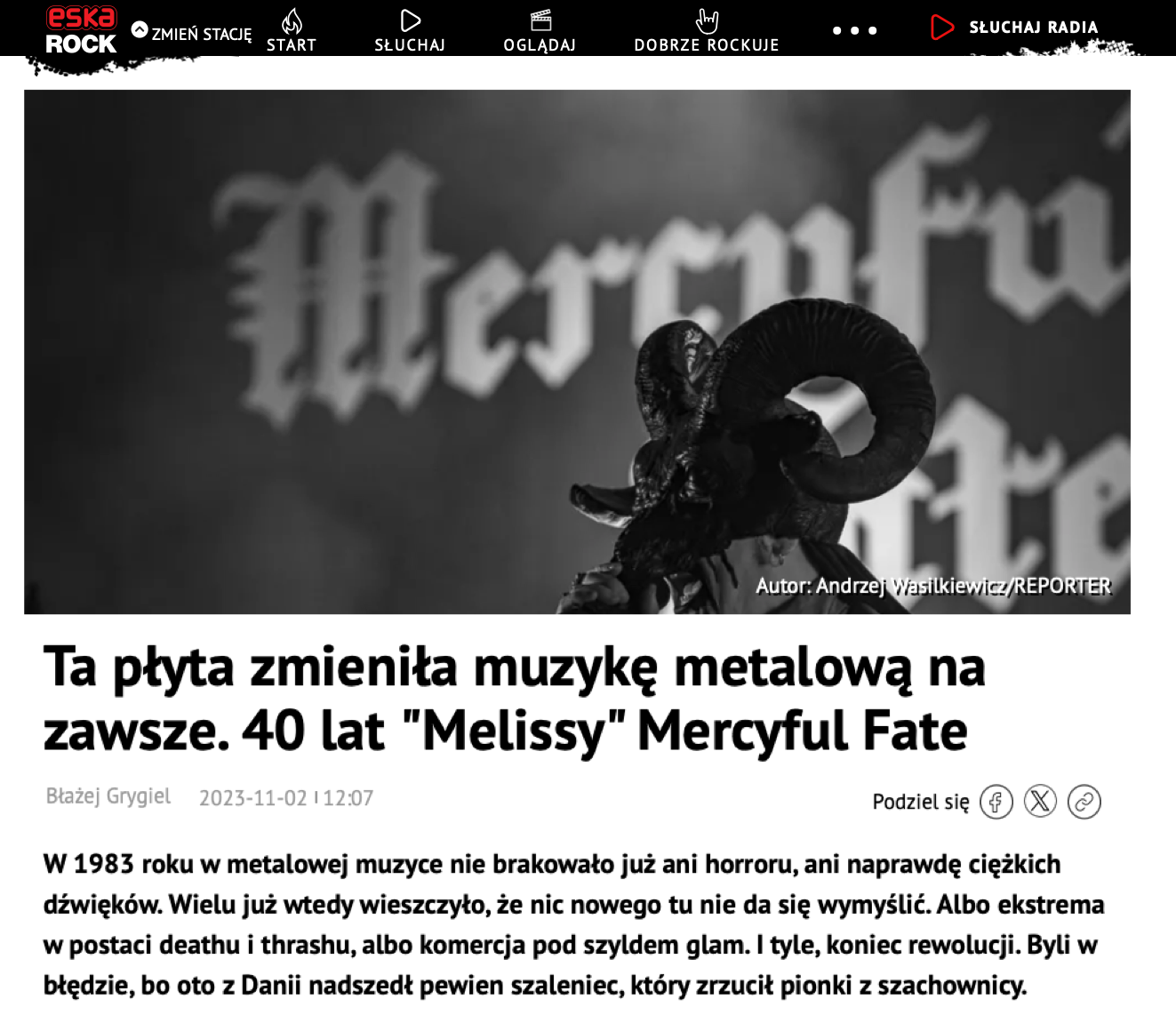 Ta płyta zmieniła muzykę metalową na zawsze. 40 lat "Melissy" Mercyful Fate