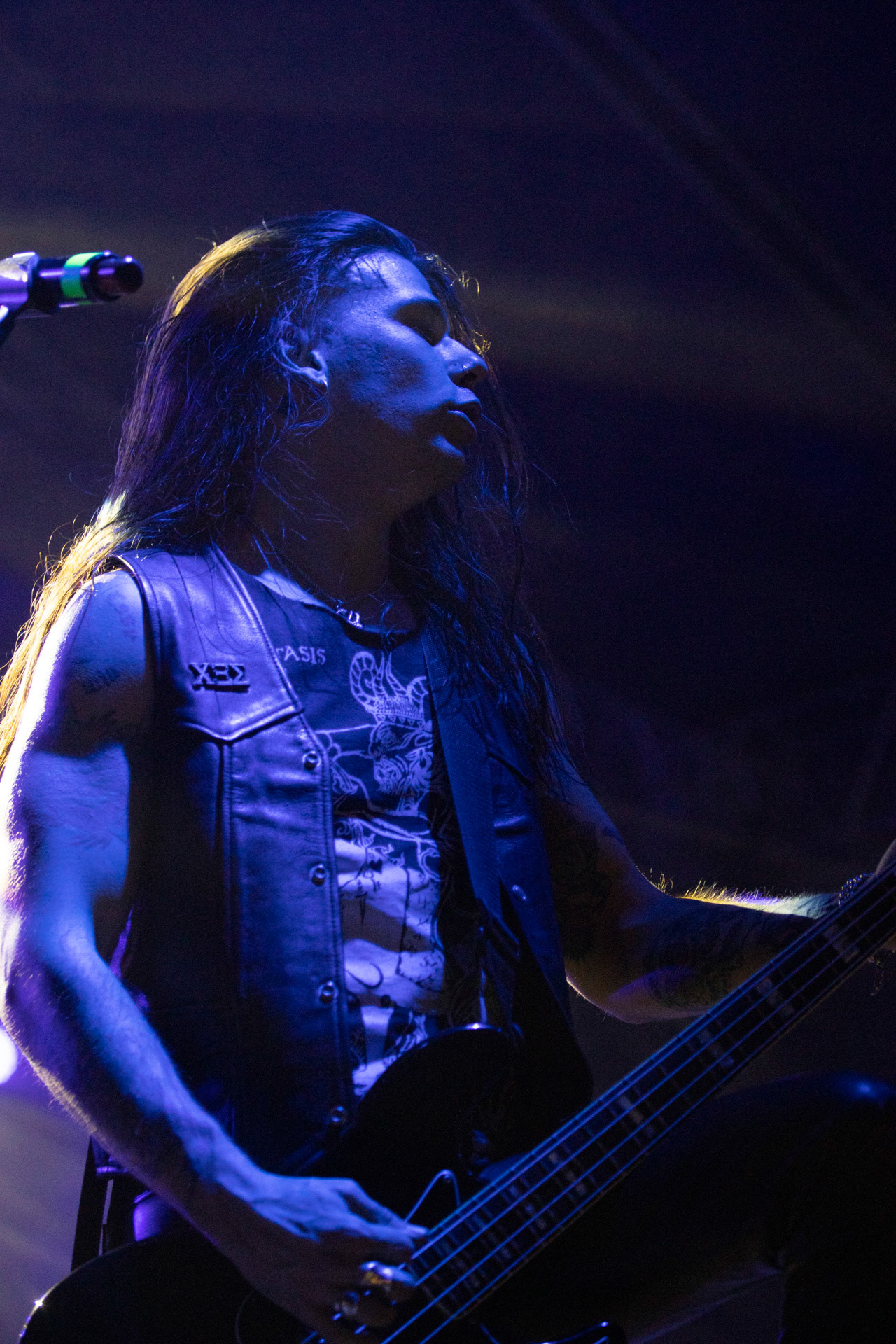 24.09.2021 koncert Rotting Christ, Warszawa, Progresja. N/z Kostas "Spades" Heliotis - gitara basowa, fot. Andrzej Wasilkiewicz/REPORTER