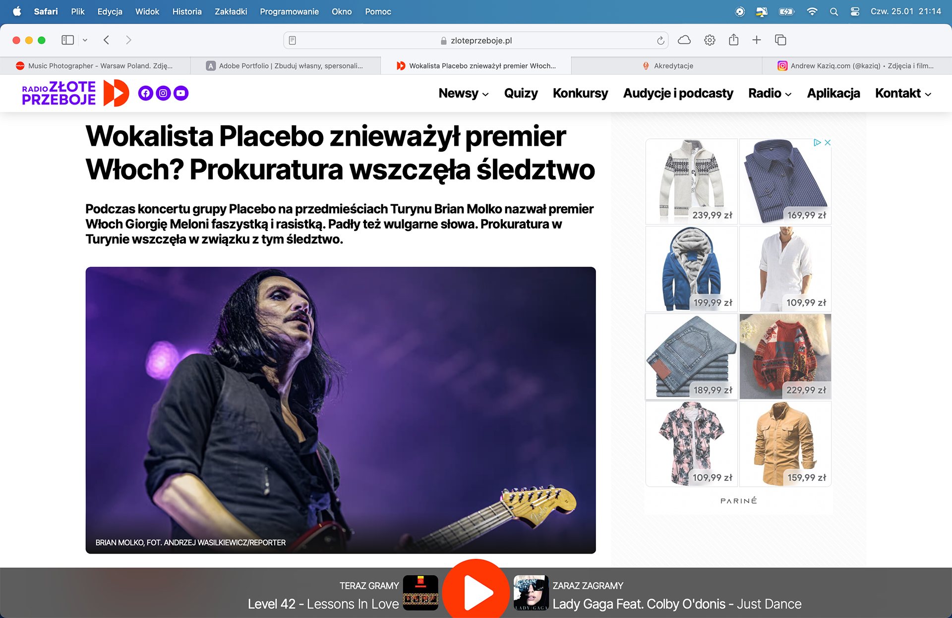 Wokalista Placebo znieważył premier Włoch?