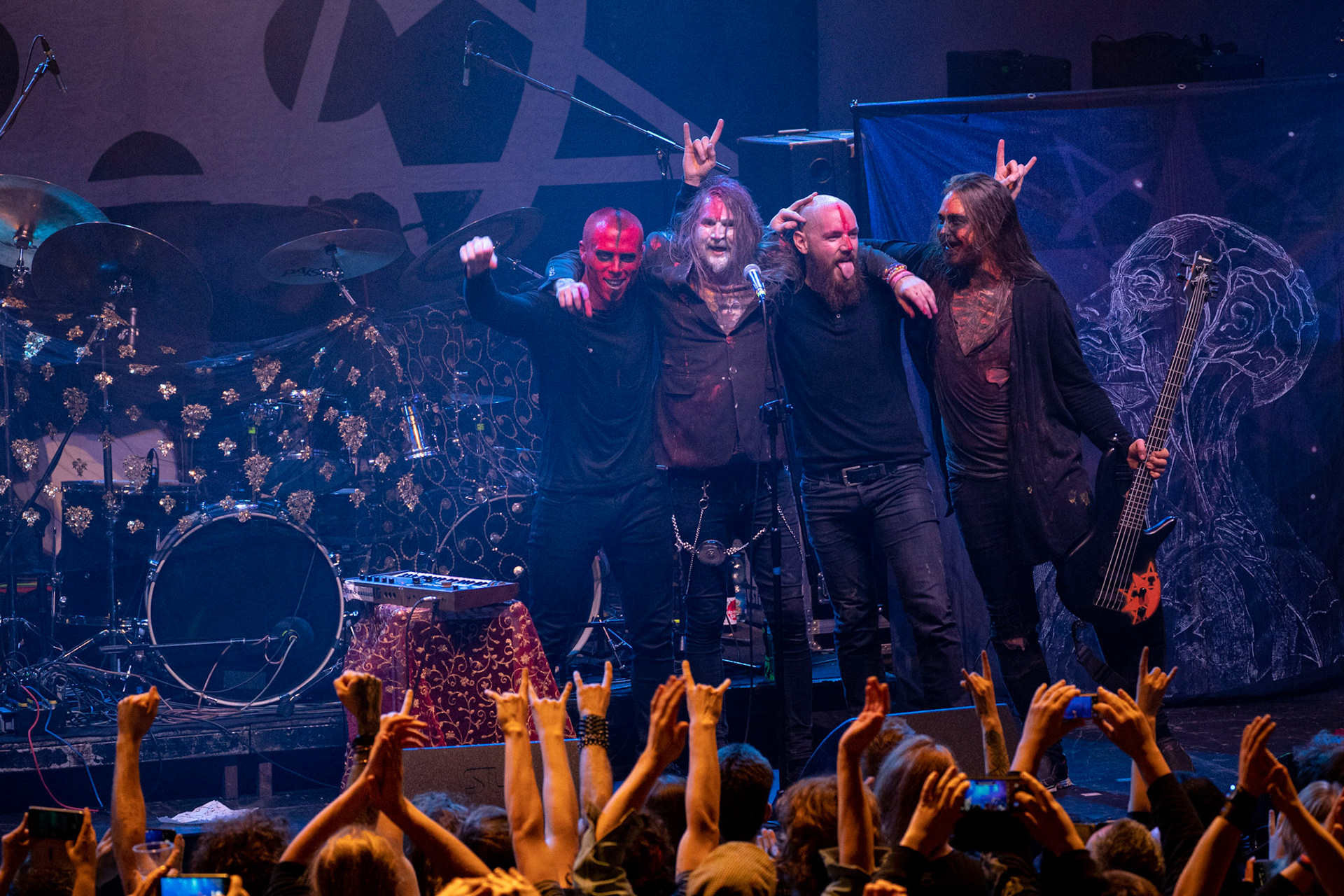 15.12.2019 koncert norweskiego zespołu Dødheimsgard, Merry Christless 2019, Warszawa Klub Progresja,
zespół Vicotnika - Yusaf Parvez, alternatywny metal, industrial metal,
n/z Yusaf "Vicotnik" Parvez - gitara, śpiew,
n/z Lars-Emil Måløy - gitara basowa,
n/z Tommy Thunberg - gitara,
n/z Øyvind Myrvoll - perkusja,
New Aeon Musick, Knock Out Productions
fot. Andrzej Wasilkiewicz/REPORTER