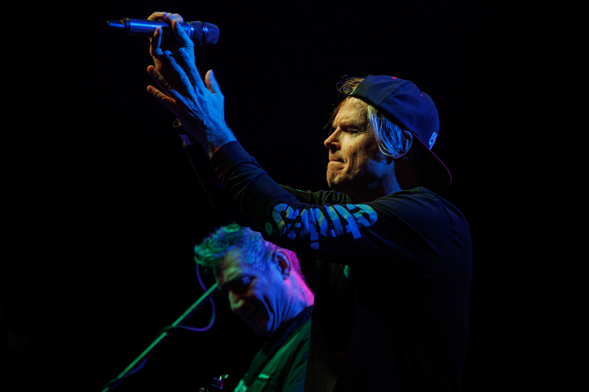 30.11.2021 koncert Dog Eat Dog - USA - hardcore, punkrock, rap, metal, hip hop, reggae, soul, funk,n/z Dave Neabore (bass), n/z John Connor (vocals), n/z Brandon Finley (drums), n/z Roger Hammerli (guitar),n/z Bozez (sax &amp; beer),koncert Warszawa, Progresja 25 lat albumu Play Games -  Dog Eat Dog.fot. Andrzej Wasilkiewicz/Reporter