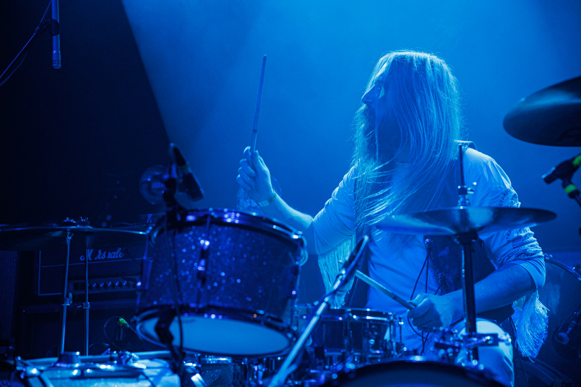 22.01.2022 - Taraban - support Me And That Man, warszawska Progresja.n/z Kris Gonda - perkusja,Taraban to krakowskie power-trio, bluesa, prog-rocka oraz proto-metal.fot. Andrzej kaziq Wasilkiewicz/Reporter