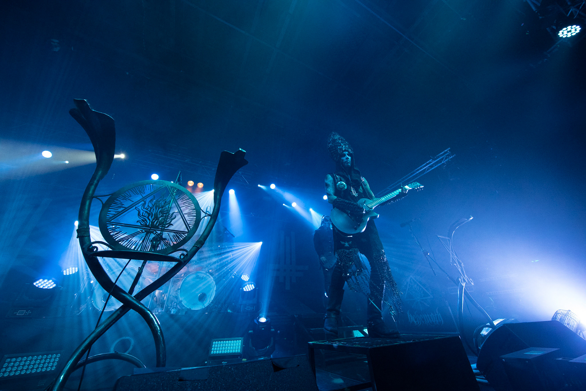 14.12.2018r. Behemoth koncert Merry Christless - Warszawa Progresja, Adam "Nergal" Darski – gitara, wokal prowadzący, 
Zbigniew "Inferno" Promiński – perkusja,
Tomasz "Orion" Wróblewski – gitara basowa, Patryk "Seth" Sztyber – gitara,  fot. Andrzej Wasilkiewicz/Reporter