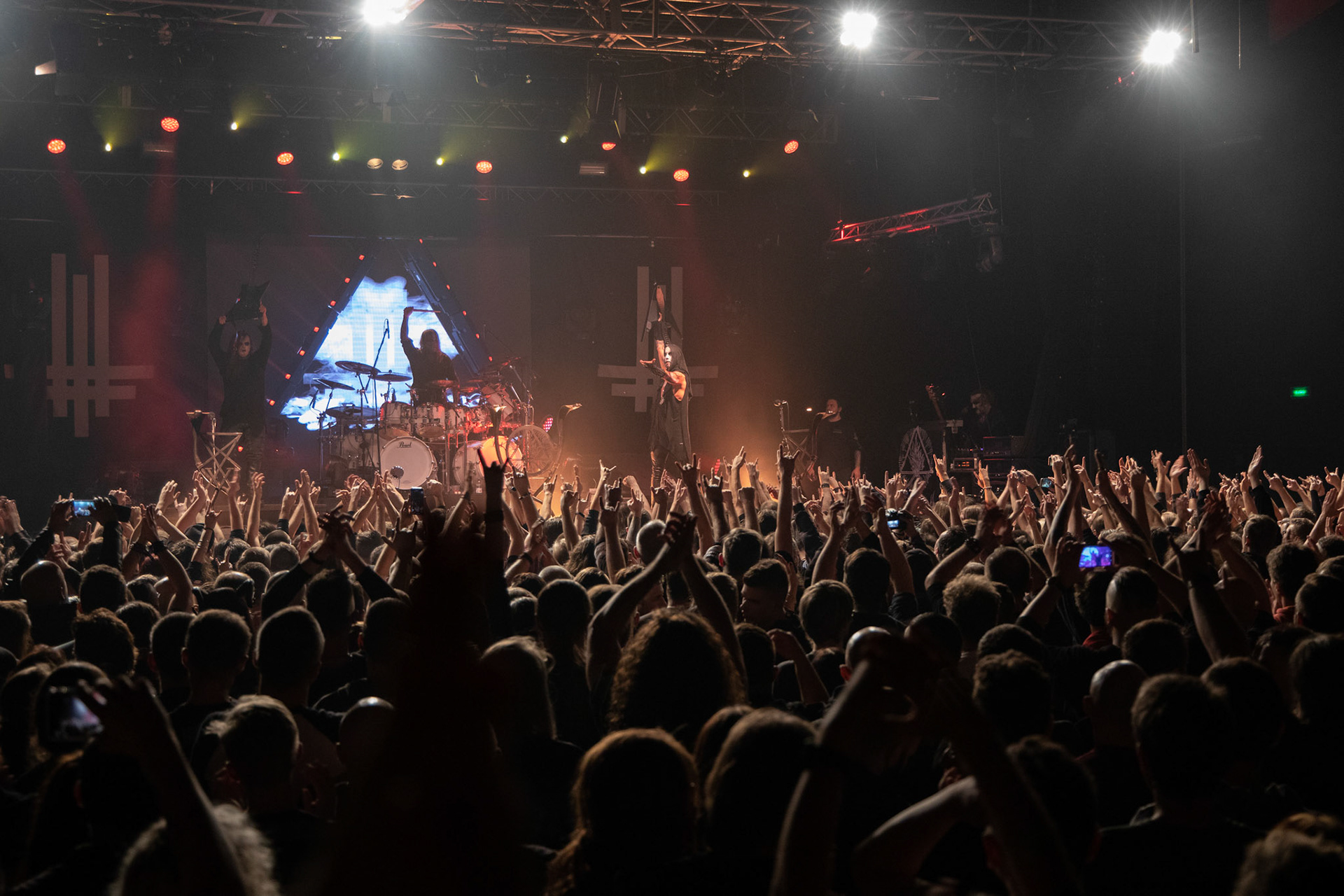 14.12.2018r. Behemoth koncert Merry Christless - Warszawa Progresja, Adam "Nergal" Darski – gitara, wokal prowadzący, 
Zbigniew "Inferno" Promiński – perkusja,
Tomasz "Orion" Wróblewski – gitara basowa, Patryk "Seth" Sztyber – gitara,  fot. Andrzej Wasilkiewicz/Reporter