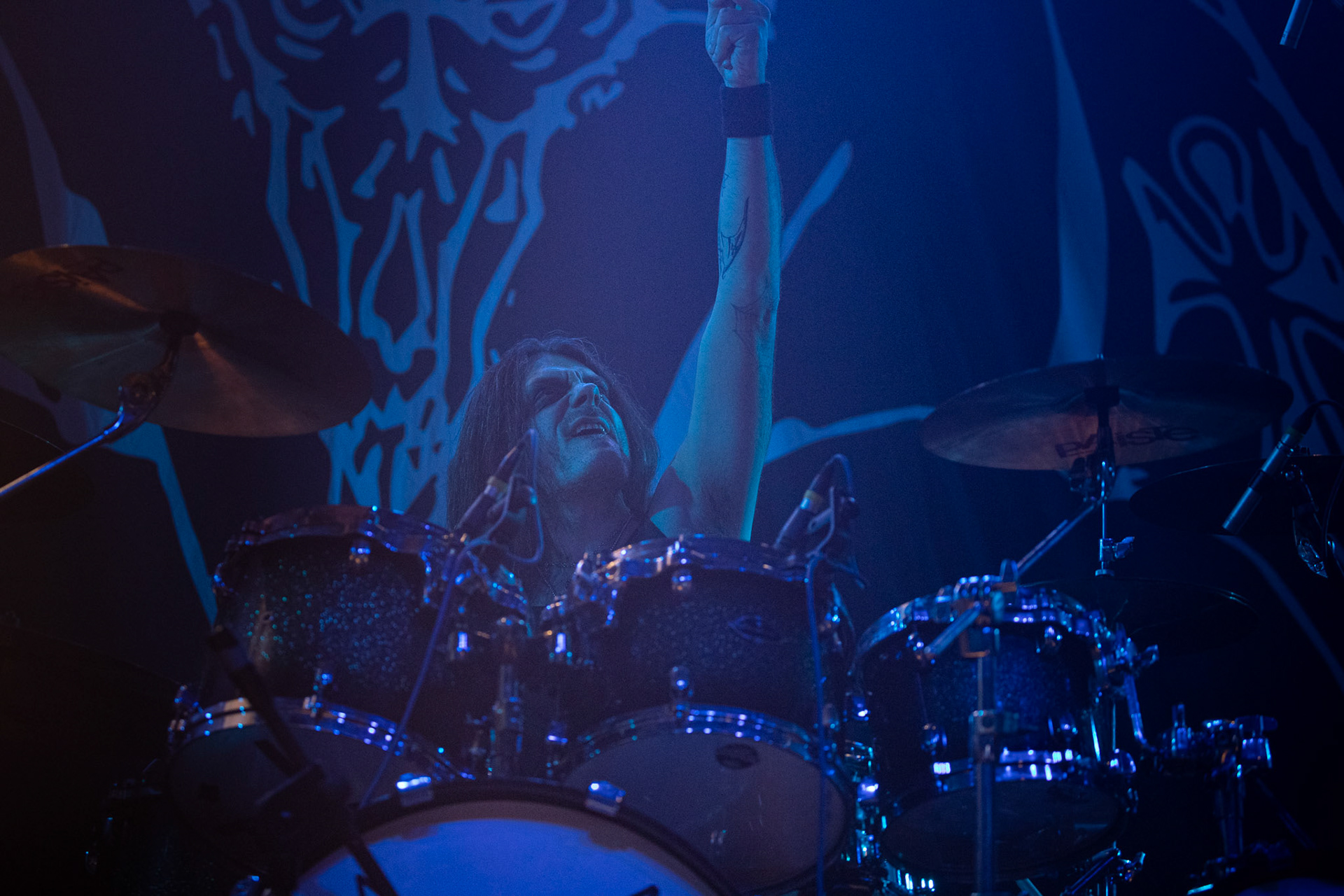 15.12.2019 koncert szwajcarów z Hellhammer: Triumph of Death, Merry Christless 2019, Warszawa Klub Progresja,
zespół Thomasa Gabriela Fishera, black metal, death metal, 
n/z Thomas Gabriel Fisher wokal gitara,
n/z Mia Wallace gitara basowa,
n/z Michael Zech gitara, wokal,
n/z Alessandro Commerio perkusja,
n/z Adam Nergal Darski wokal,
New Aeon Musick, Knock Out Productions
fot. Andrzej Wasilkiewicz/REPORTER