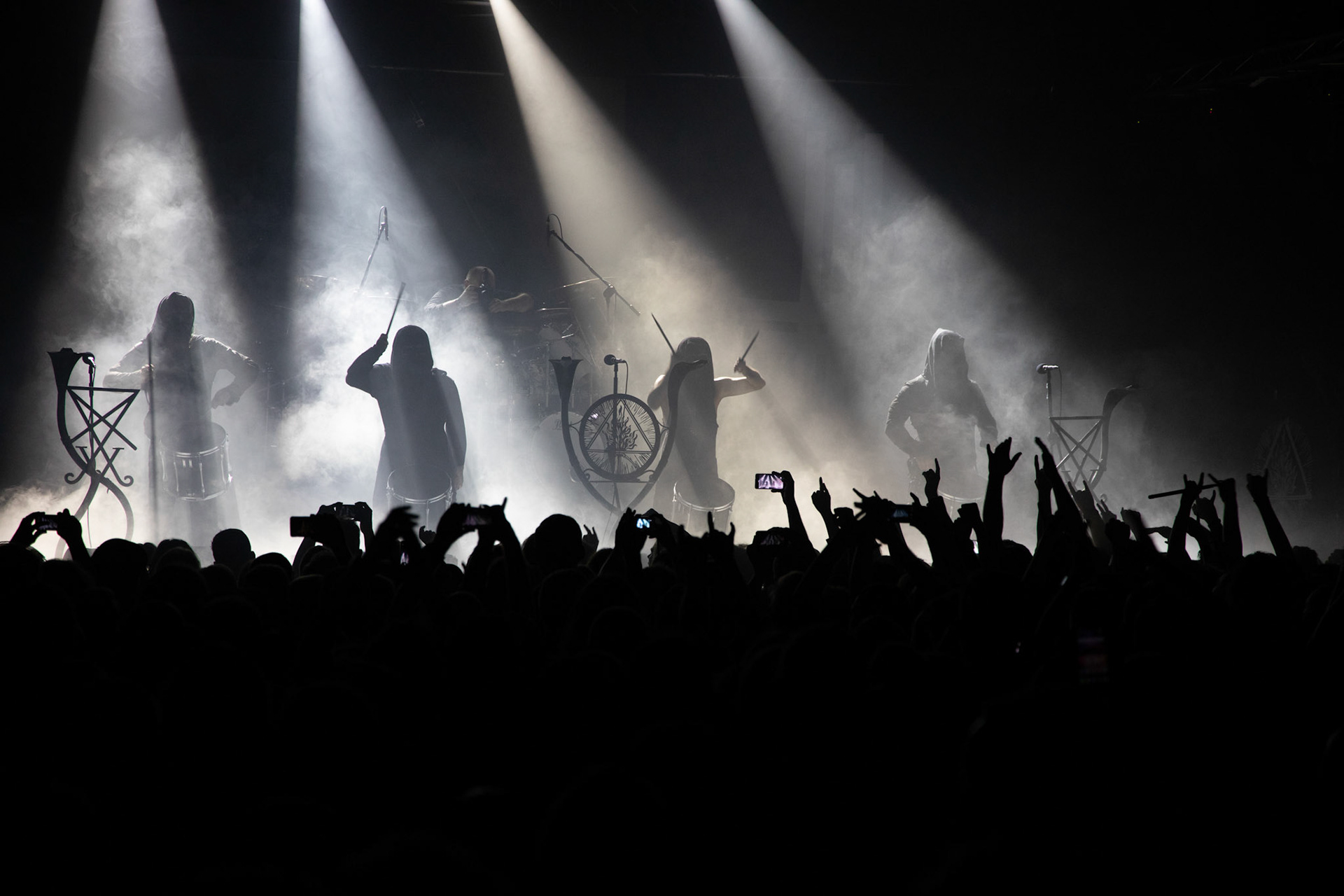 14.12.2018r. Behemoth koncert Merry Christless - Warszawa Progresja, Adam "Nergal" Darski – gitara, wokal prowadzący, 
Zbigniew "Inferno" Promiński – perkusja,
Tomasz "Orion" Wróblewski – gitara basowa, Patryk "Seth" Sztyber – gitara,  fot. Andrzej Wasilkiewicz/Reporter