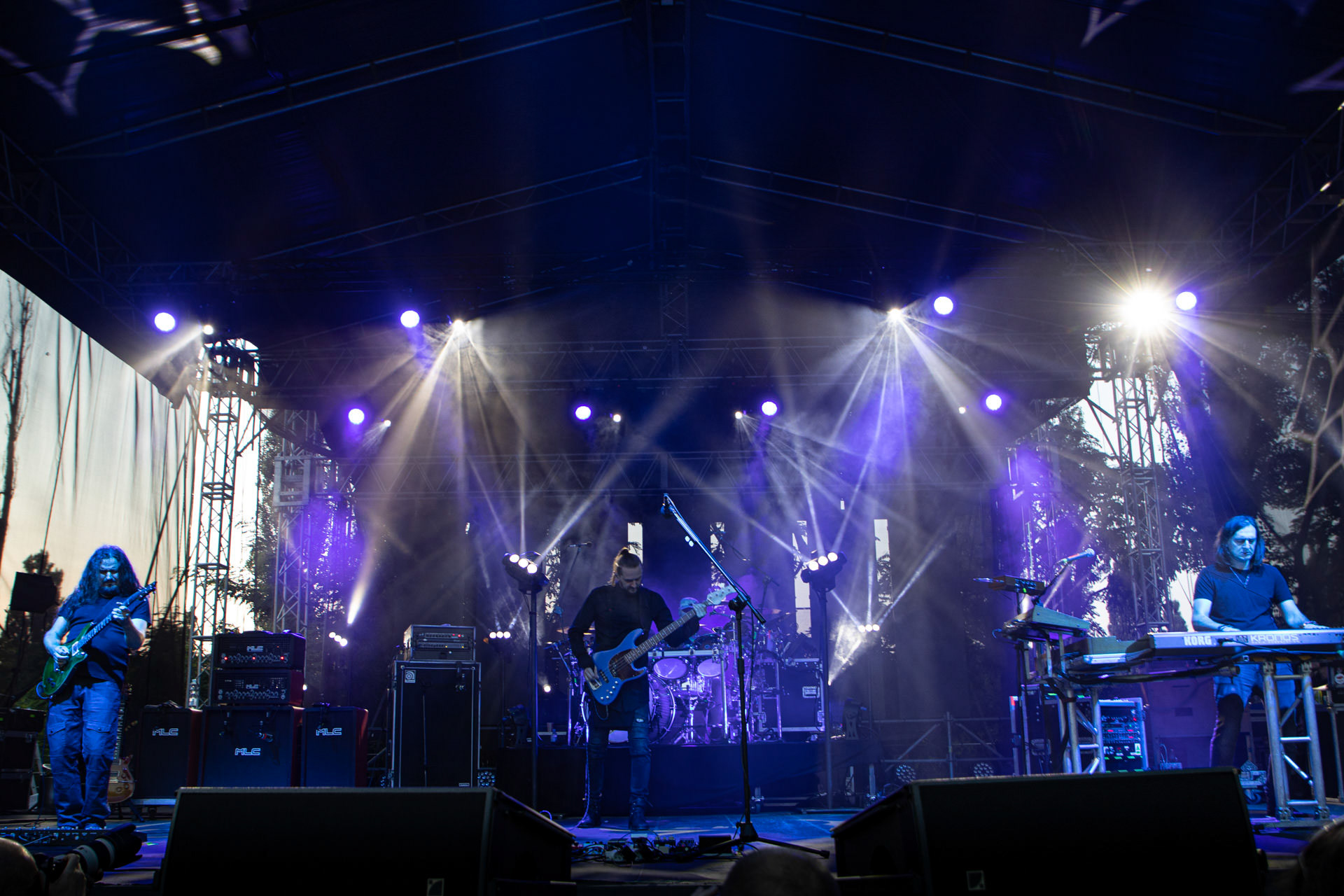 21.08.2021 koncert Riverside 20 lecie w Warszawie,Letnia scena Progresji, Gramy do Woli.n/z Mariusz Duda – bass, wokal,n/z Piotr Kozieradzki – perkusja,n/z Michal Lapaj – instrumenty klawiszowe, wokal,n/z Maciej Meller - gitara,Fot. Andrzej Wasilkiewicz/Reporter