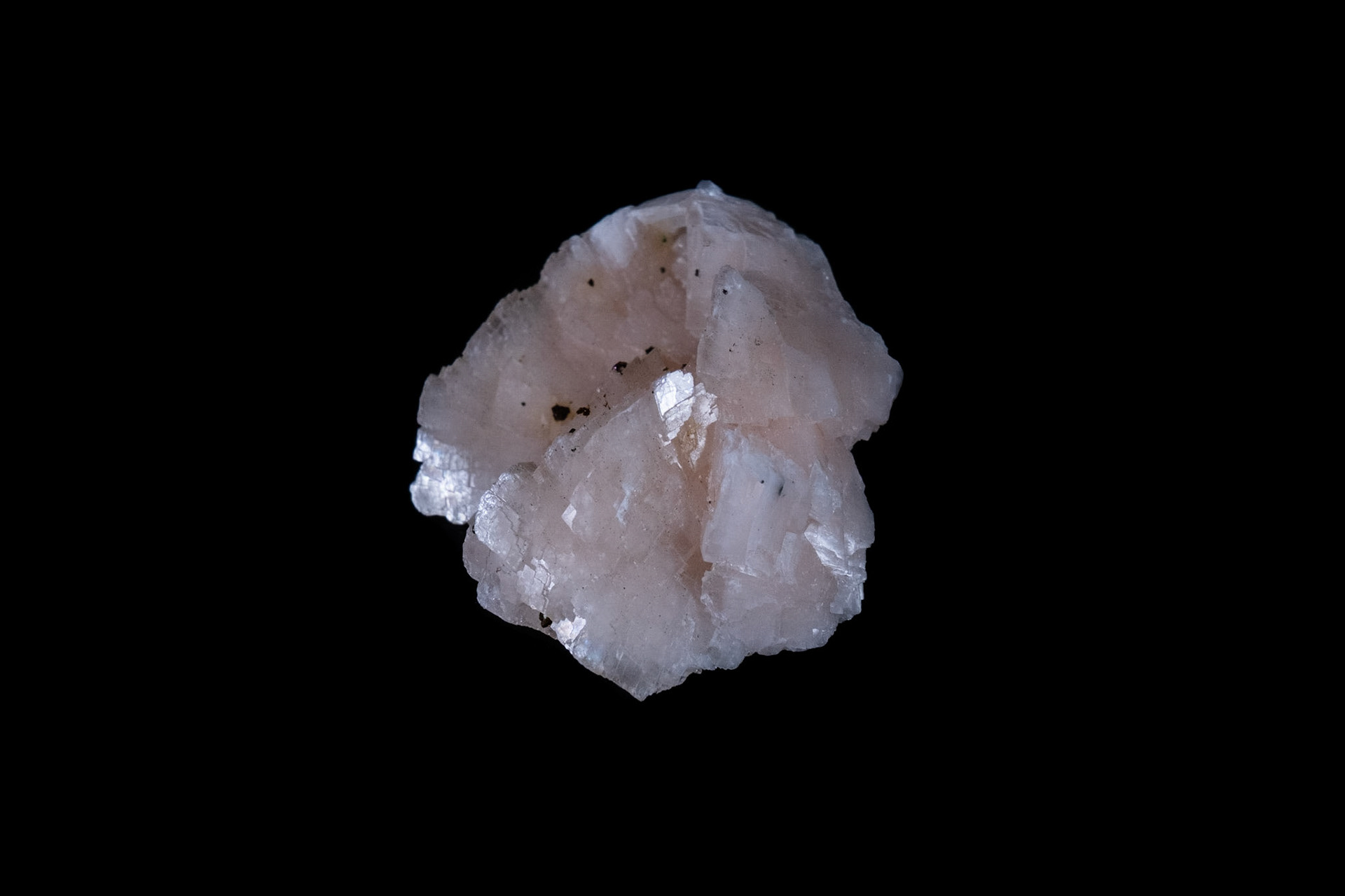 Pink Dolomite Mineral on Black