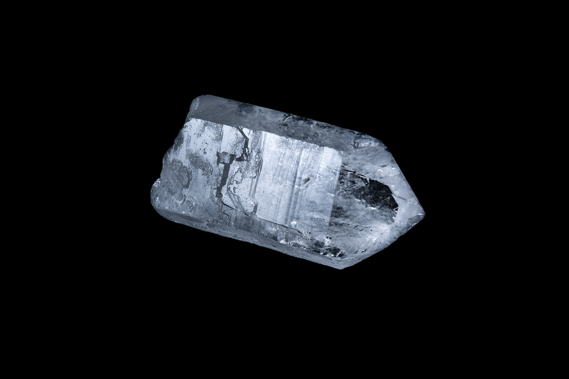 Hyaline Quartz Mineral on Black