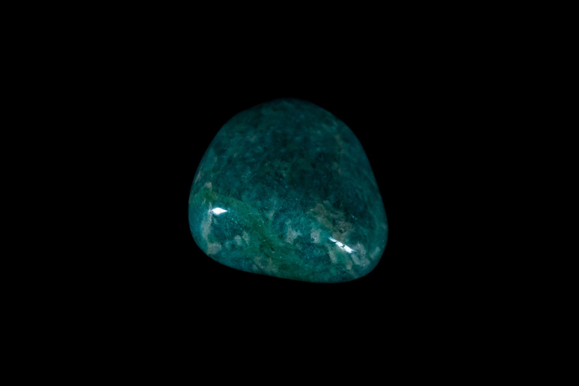 Aqua Green Amazonite on Black
