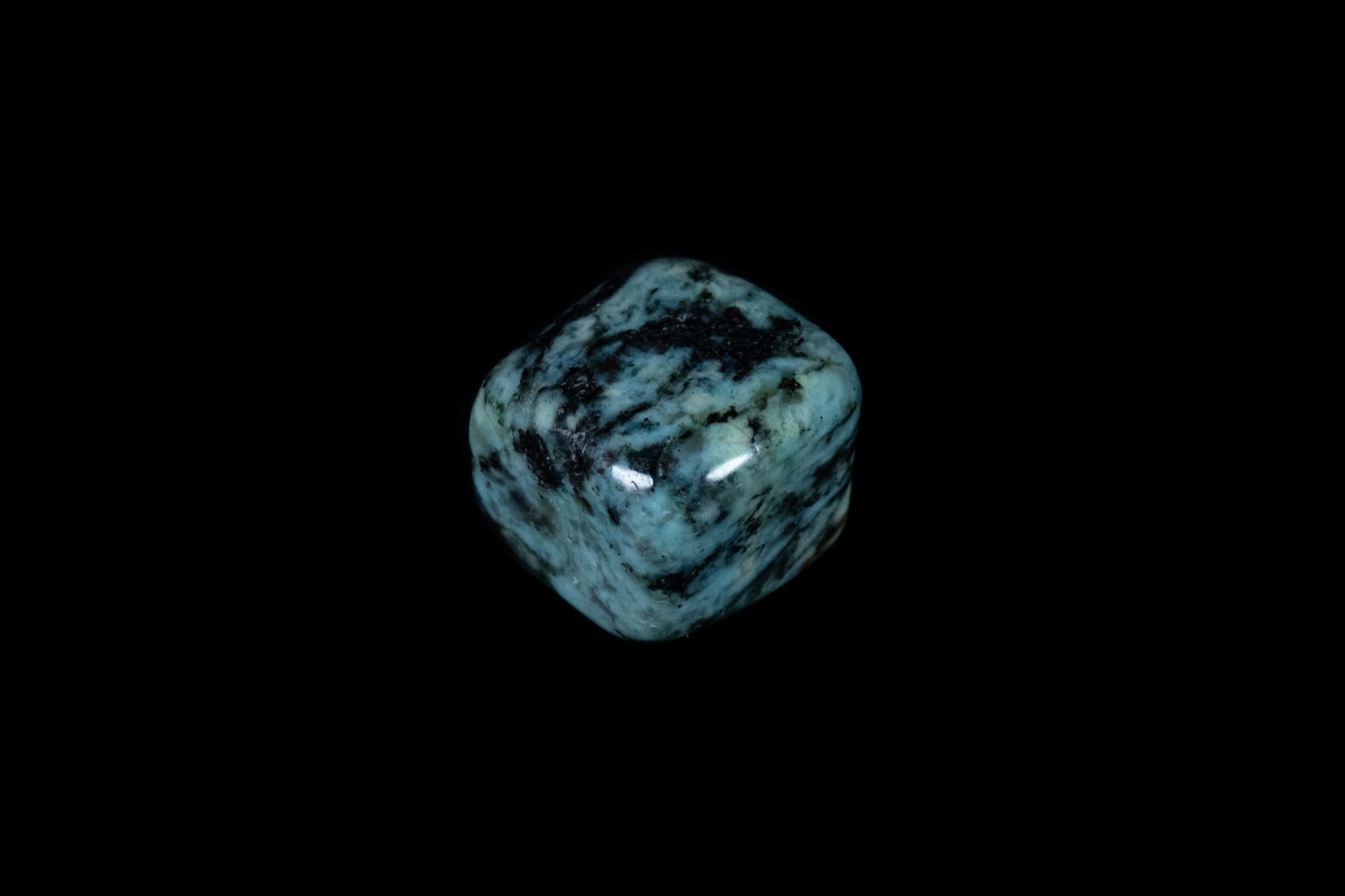 Green African Turquoise on Black