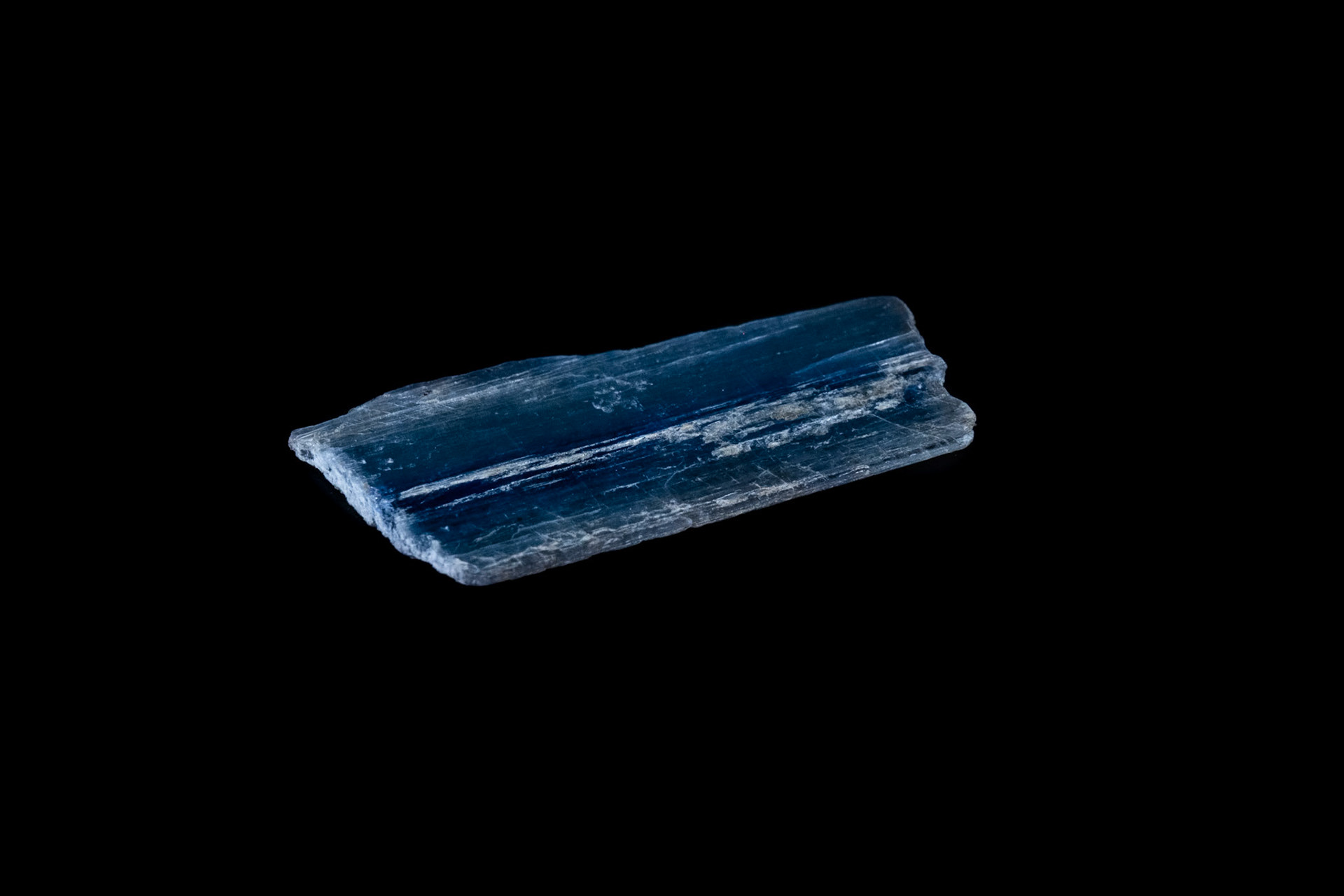 Translucent Kyanite Mineral on Black