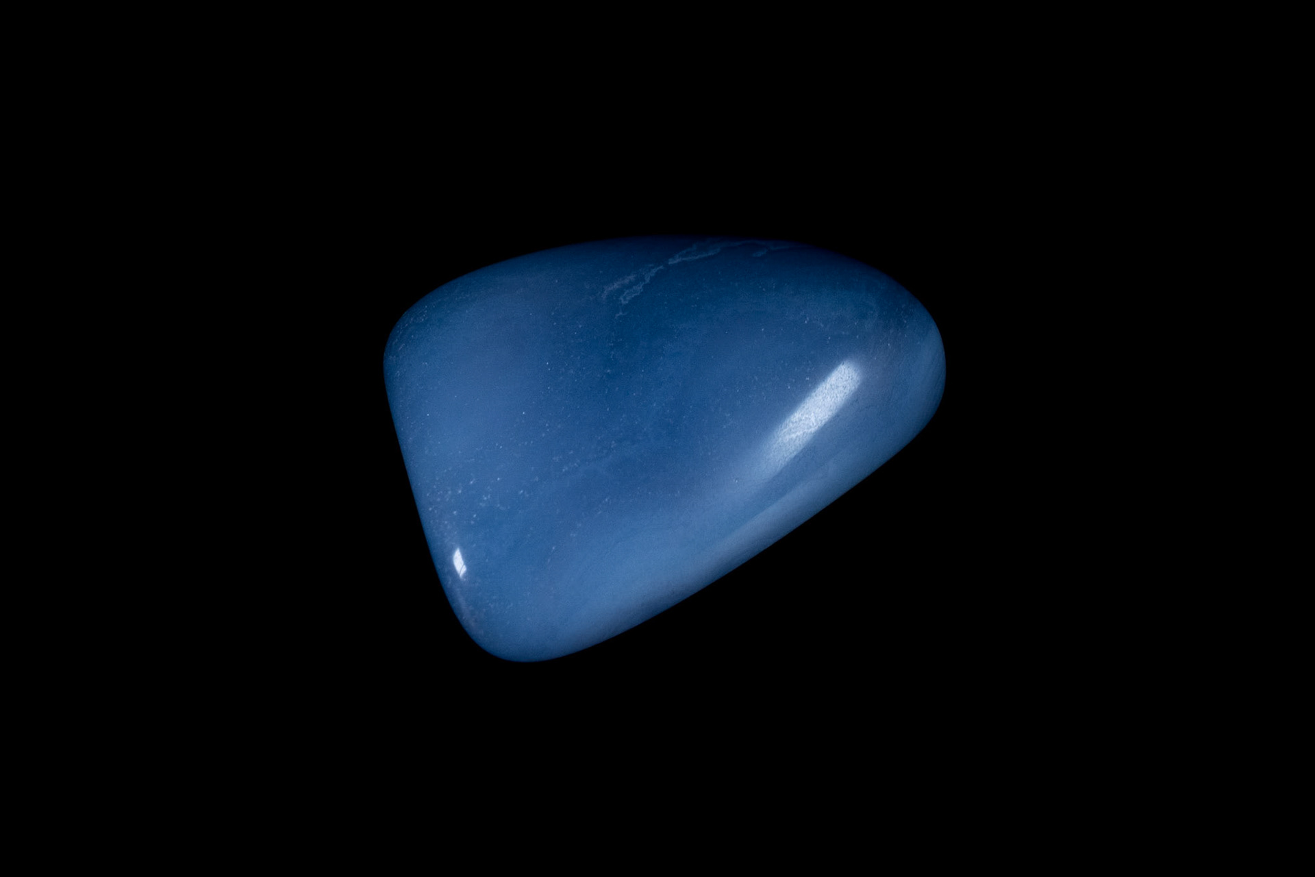 Blue Chalcedony Mineral on Black