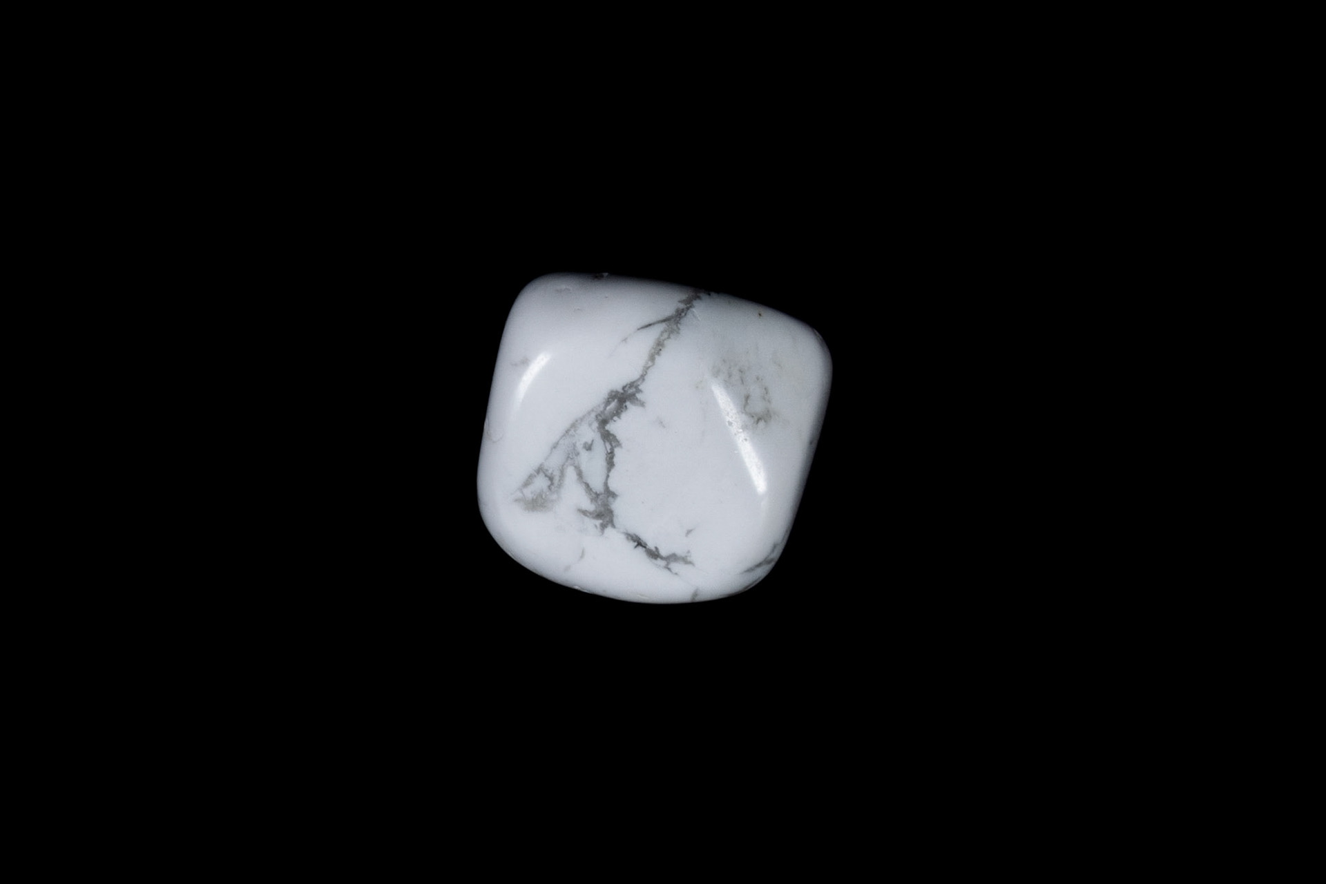 White Howlite Mineral on Black