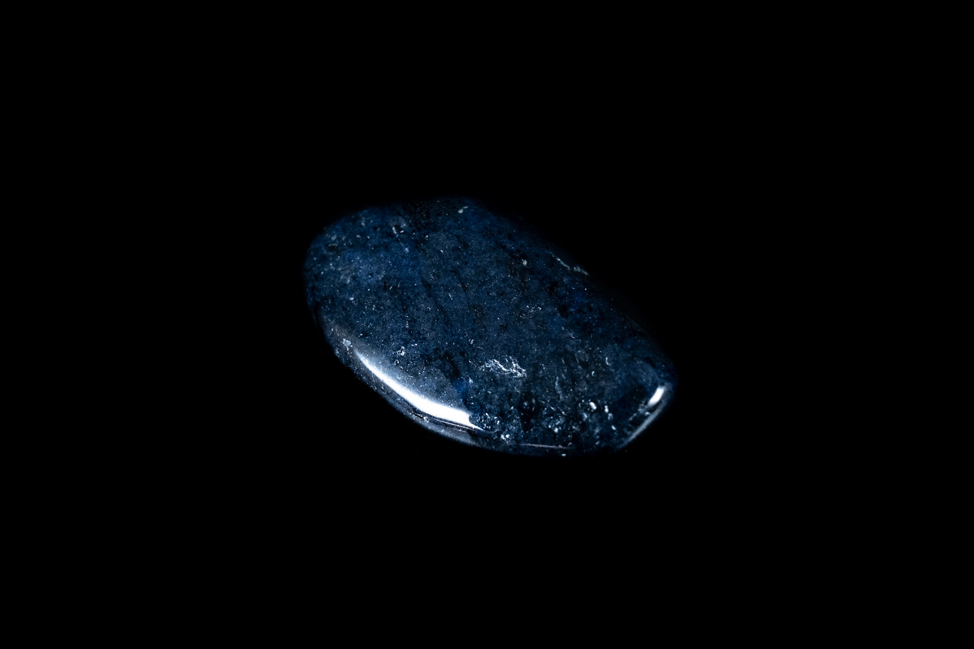 Blue Dumortierite Mineral on Black