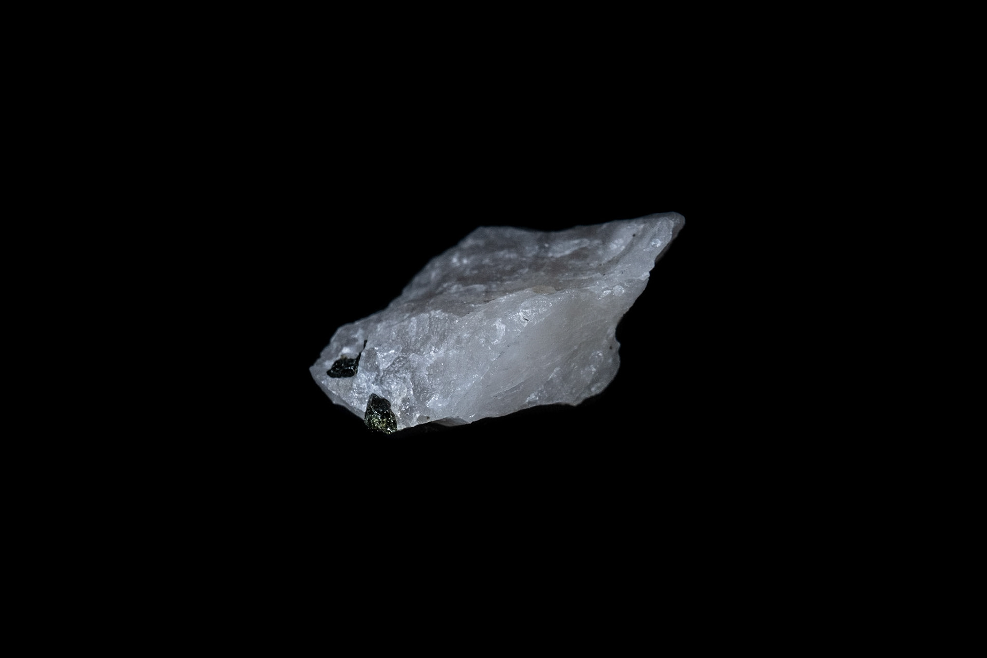 Green Tourmaline Mineral on Black