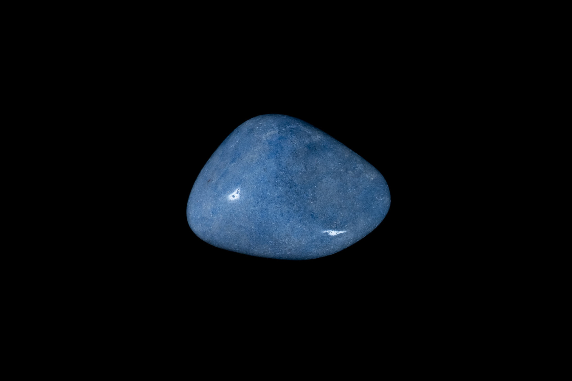 Blue Quartz Mineral on Black